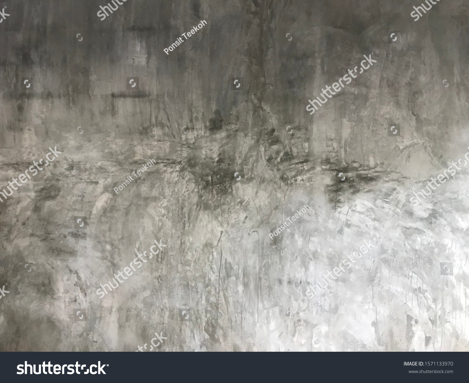 Naked Cement Plastered Surface Plastered Wall Stock Photo