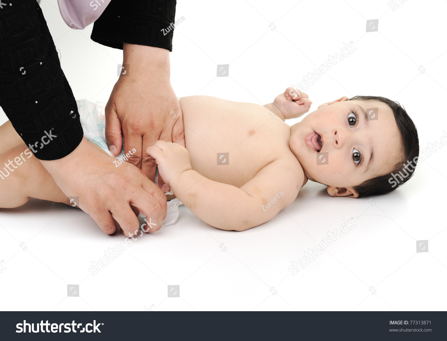 Naked Cute Baby Isolated On White Stock Photo Edit Now