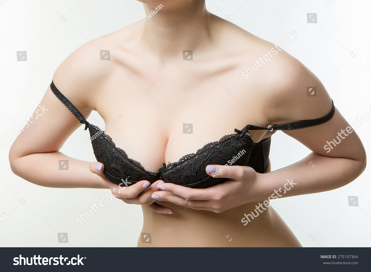 Naked Female Breasts Covered His Hands Shutterstock