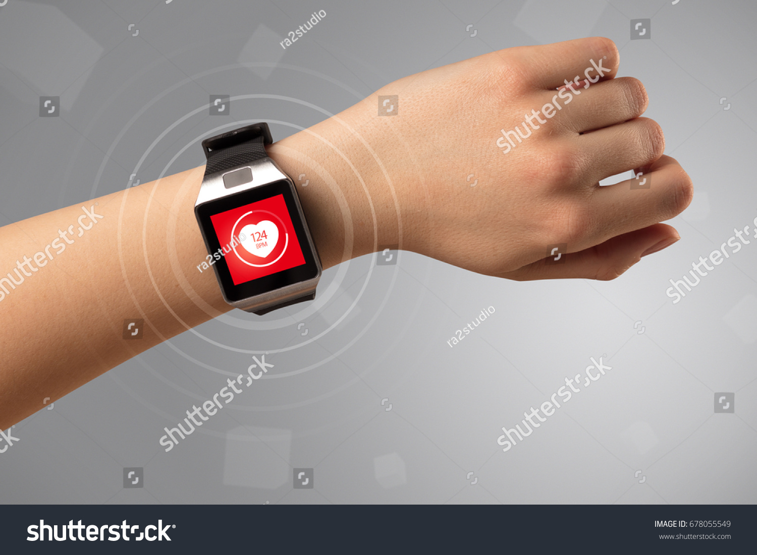 Naked Female Hand Smartwatch Heart Rate Stock Photo Shutterstock