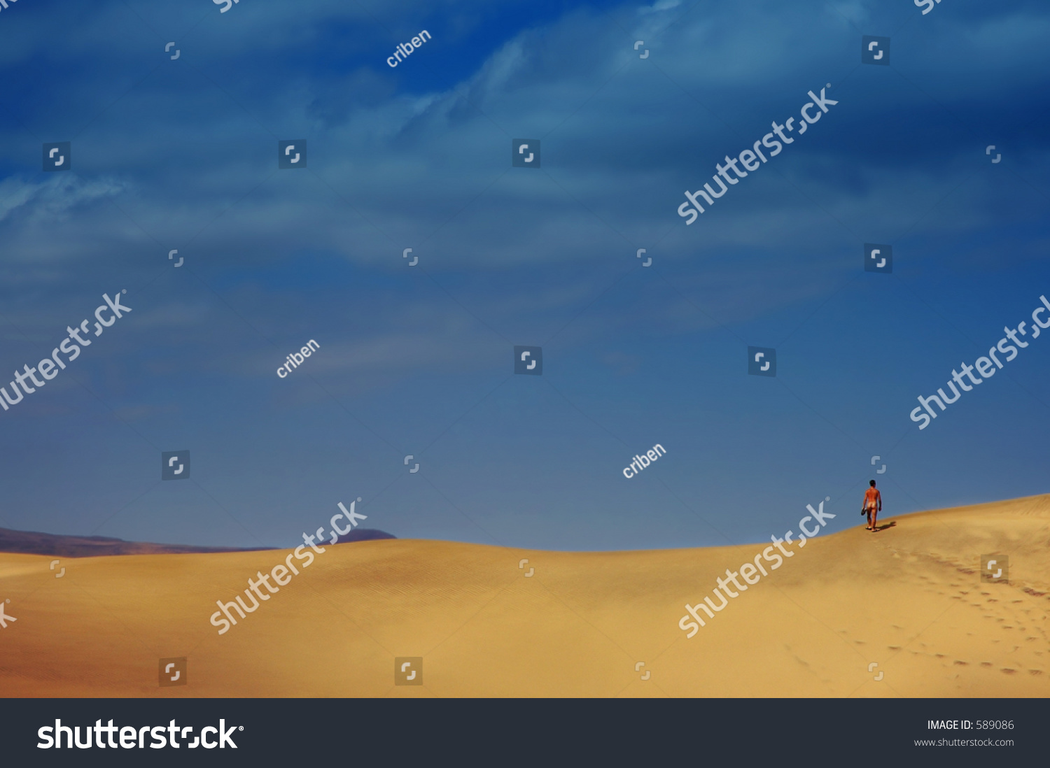 Naked Man Desert Stock Photo Edit Now