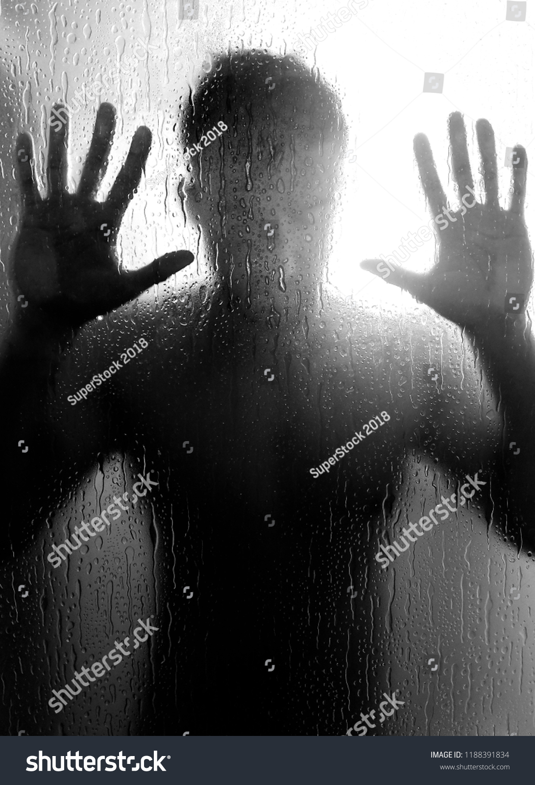 Naked Man Shower Holding Hands Against Stockfoto Shutterstock