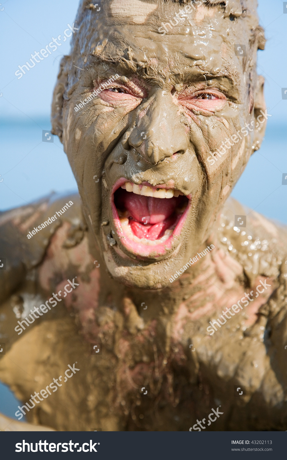 Naked Man Screaming Whole Dirty Foto Stock Shutterstock