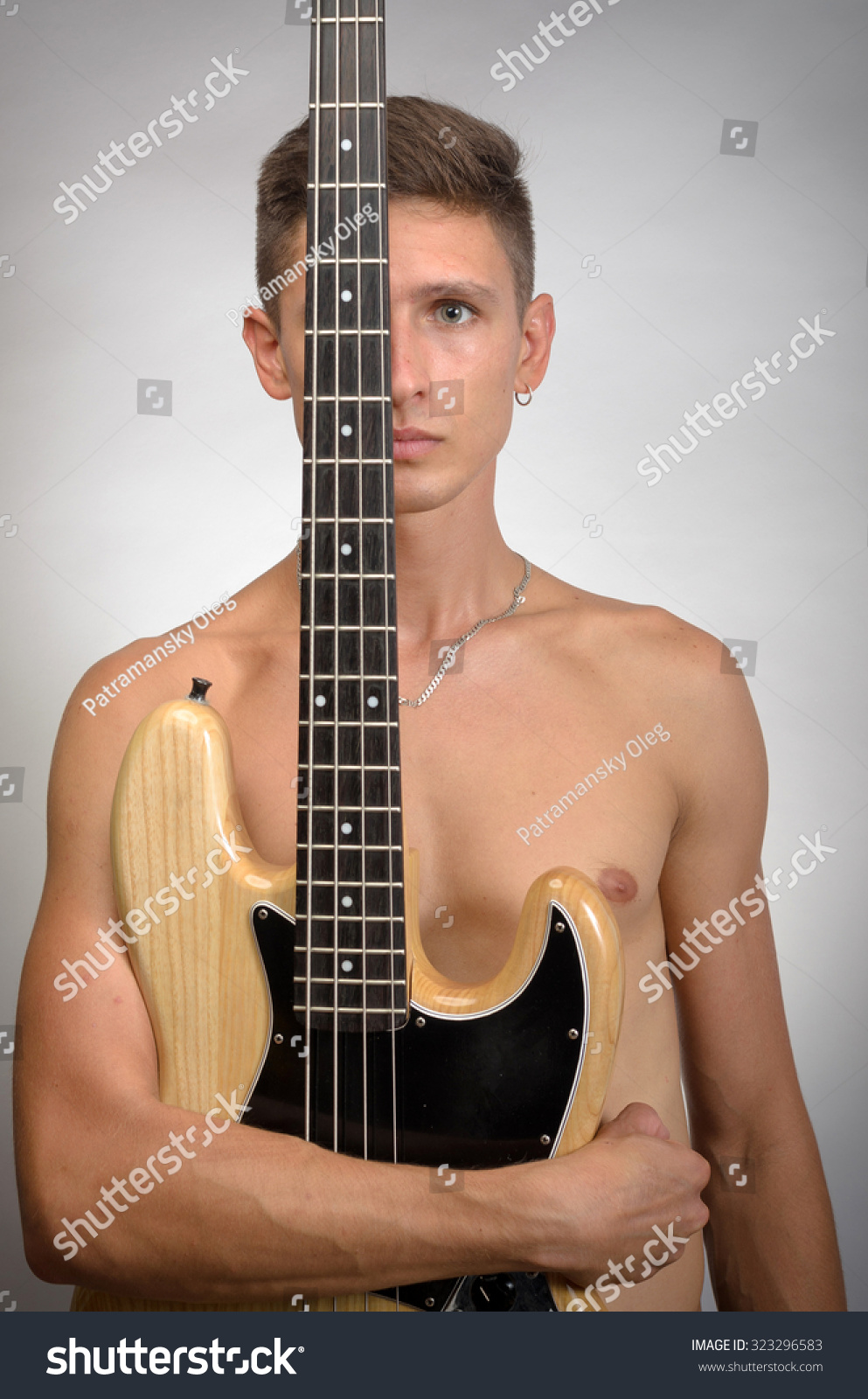 Naked Man Bass Guitar Stock Photo Shutterstock