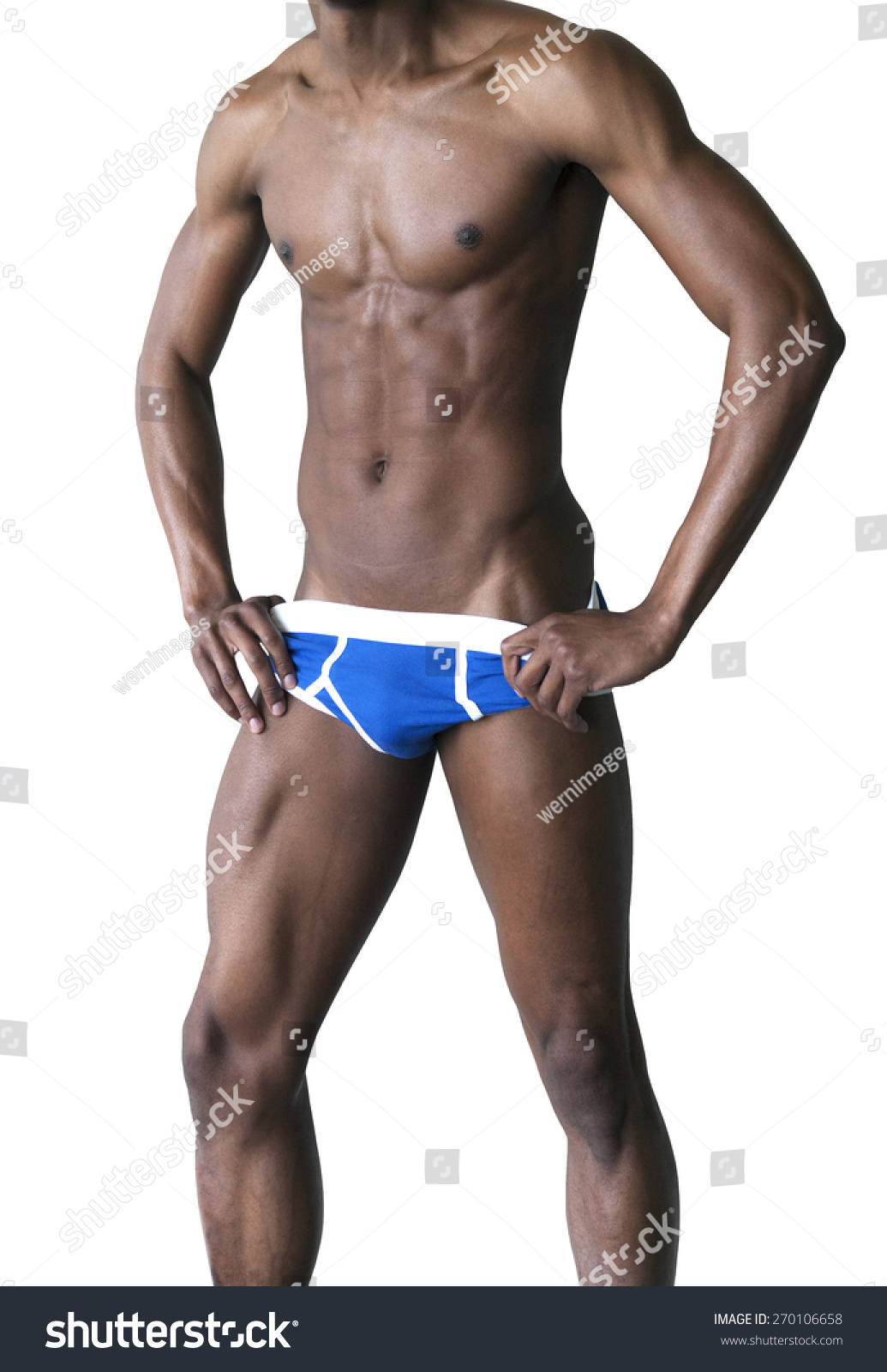 Naked Muscular Africanamerican Male Body Underwear Stockfoto Jetzt Bearbeiten