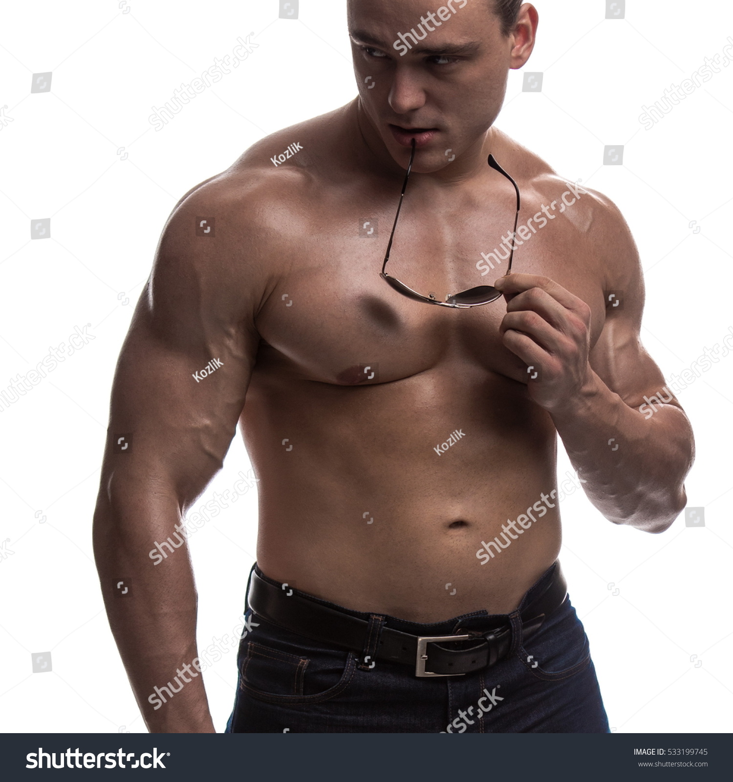 Naked Torso Male Bodybuilder Athlete Studio Stock Photo Shutterstock