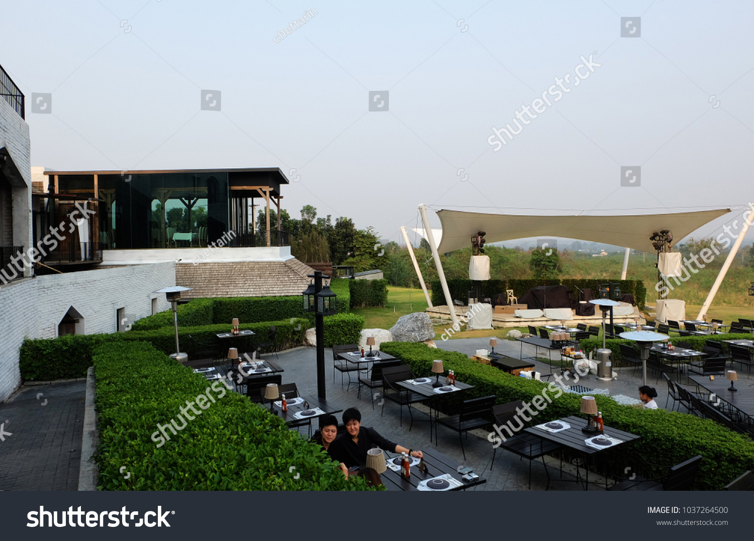 Nakhon Ratchasimathailandapril 282014 Outdoor Patio Dining Stock