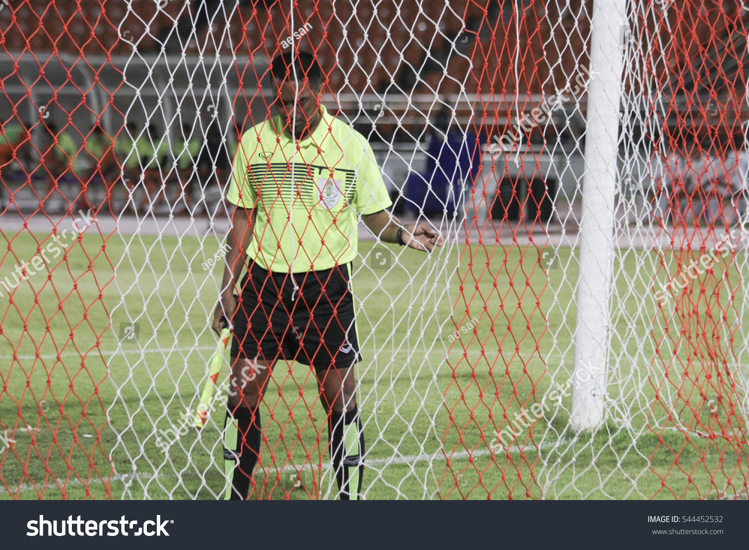 Nakhonratchasima Thailandjul16assistant Football Referee Referees Flag Stock Photo Edit Now
