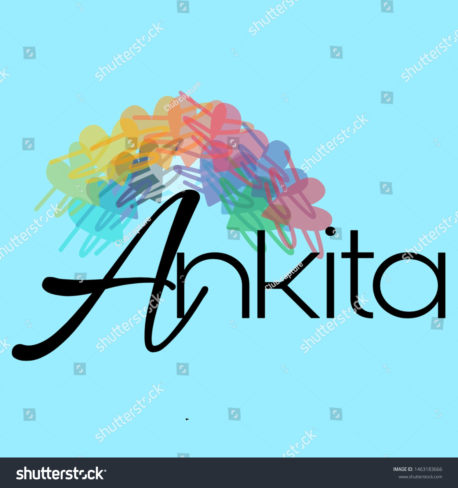 Name Art Design Colourful Name Art Stock Illustration