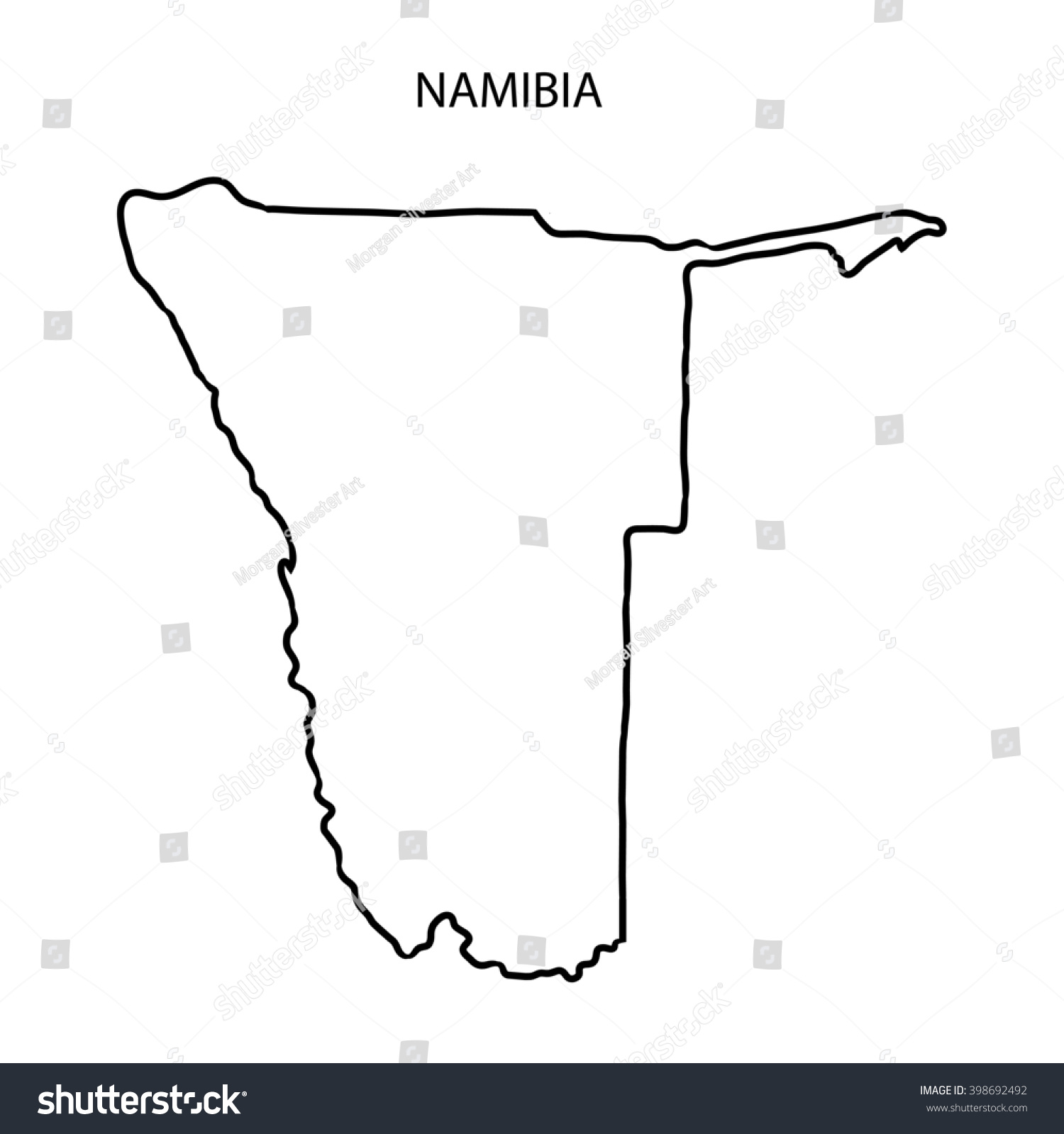 Namibia Map Outline Stock Illustration 398692492 | Shutterstock