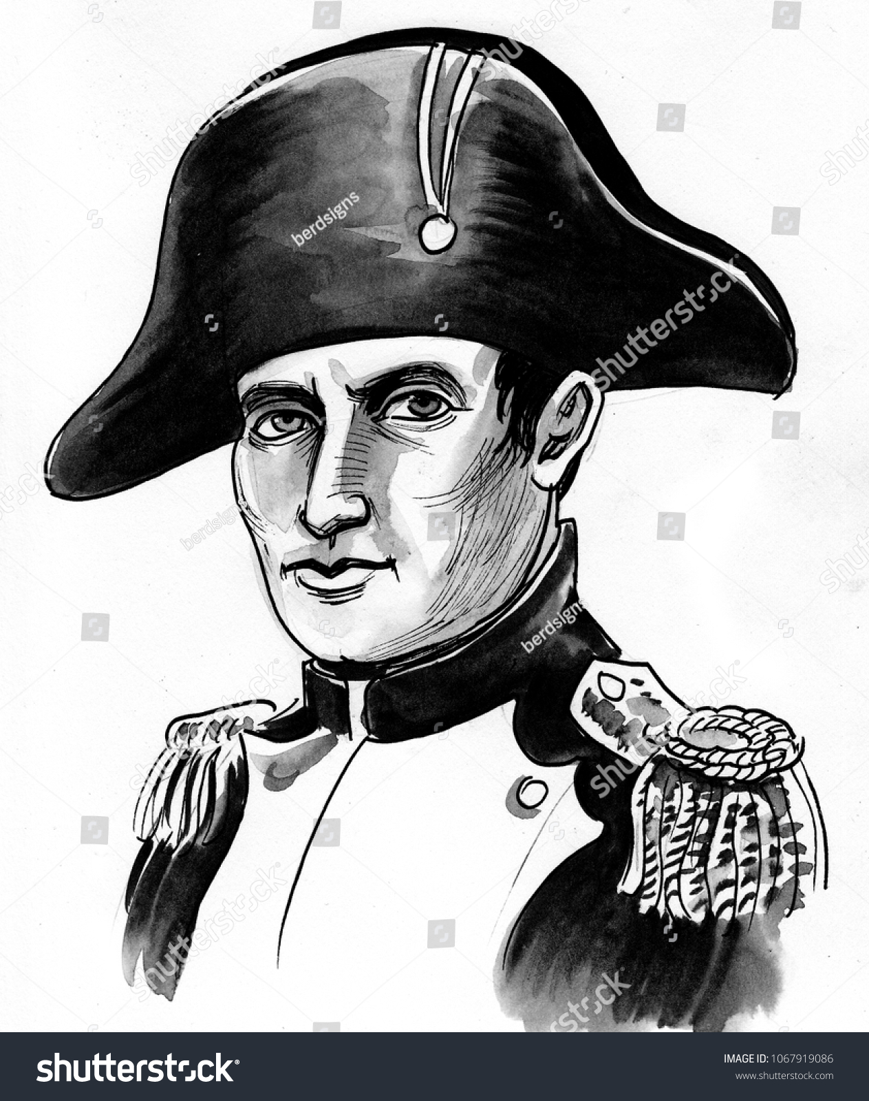 Napoleon Bonaparte Black White Illustration Stock Illustration ...