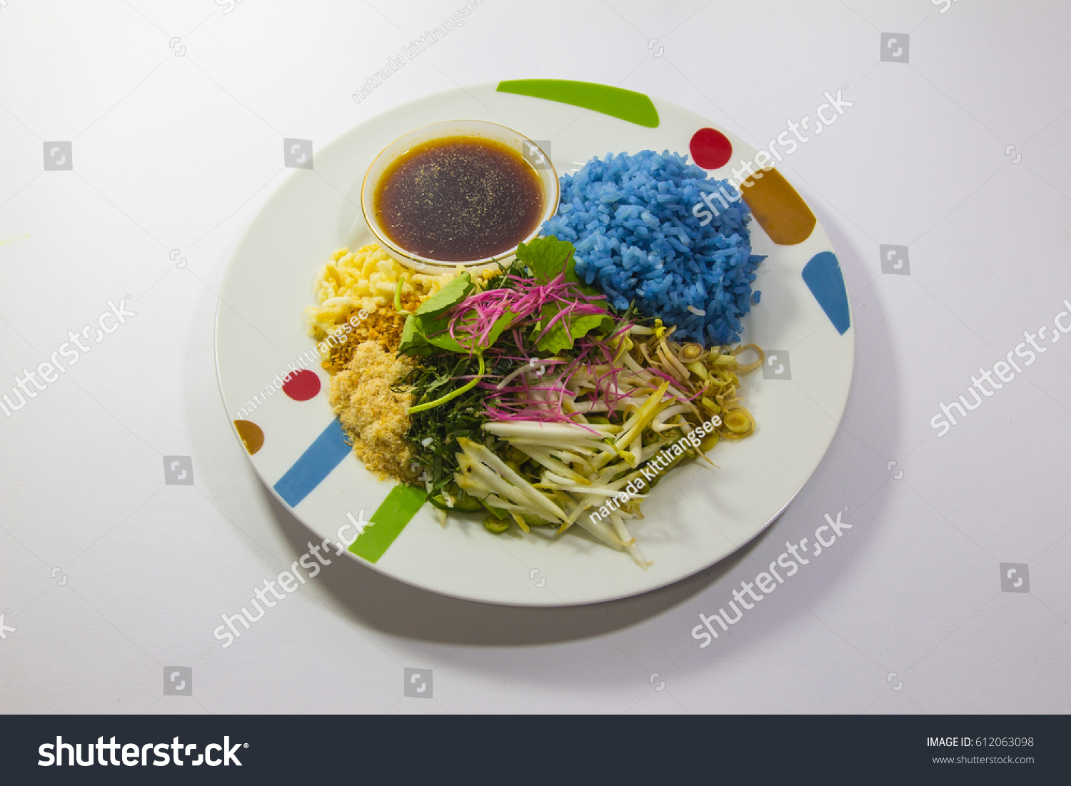 Nasi Kerabu Traditional Thai Food Purple Stock Photo Edit Now 612063098