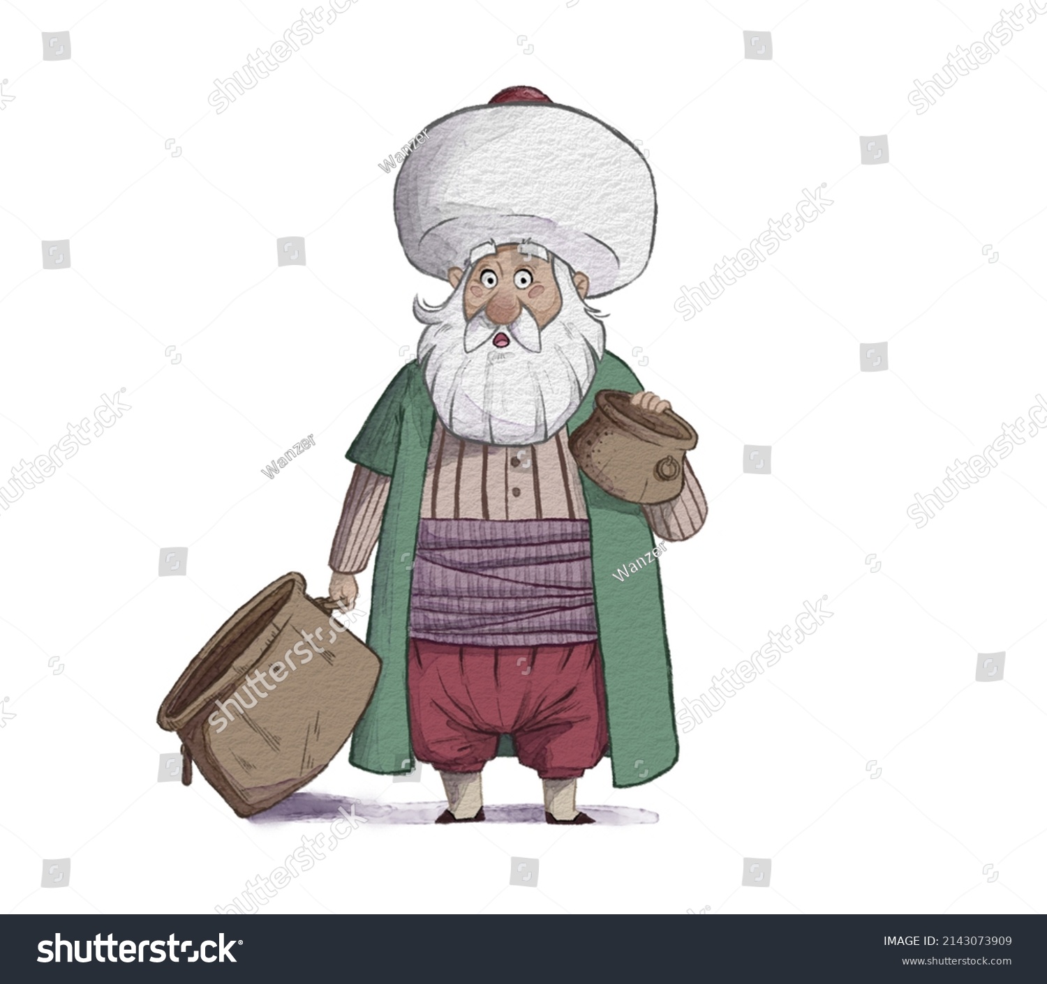 Nasreddin Hodja Illustration Cartoon Character Design Stock ...