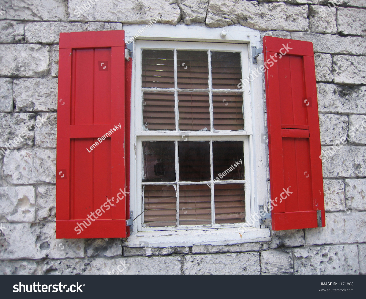 Nassau Bahamas Red Window Shutters Stock Photo Edit Now 1171808