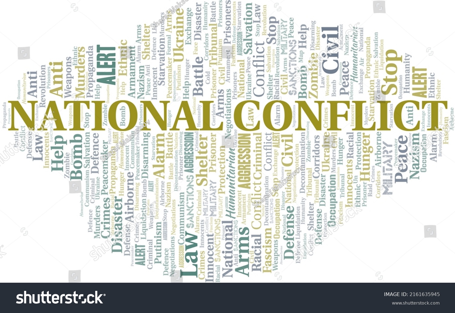 National Conflict Word Cloud Made Text Stock Illustration 2161635945 ...