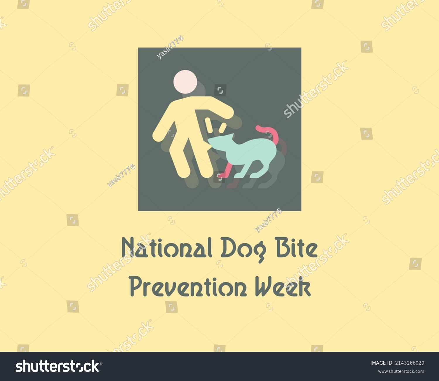 National Dog Bite Prevention Week Very Stock Illustration 2143266929