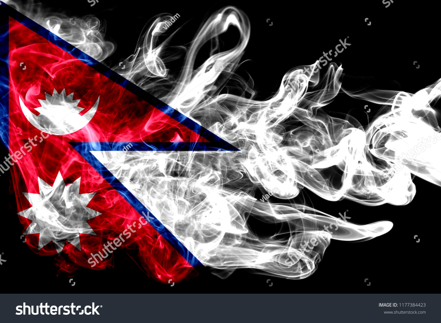 National Flag Nepal Made Colored Smoke Stock Photo Edit Now 1177384423