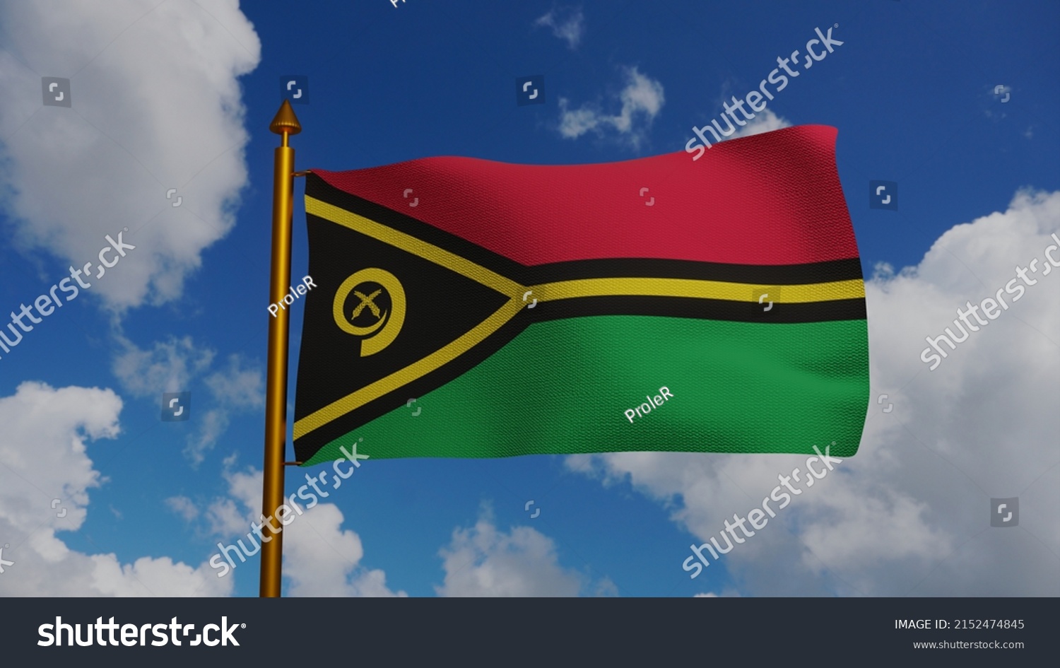 National Flag Vanuatu Waving Render Flagpole Stock Illustration 2152474845 Shutterstock 