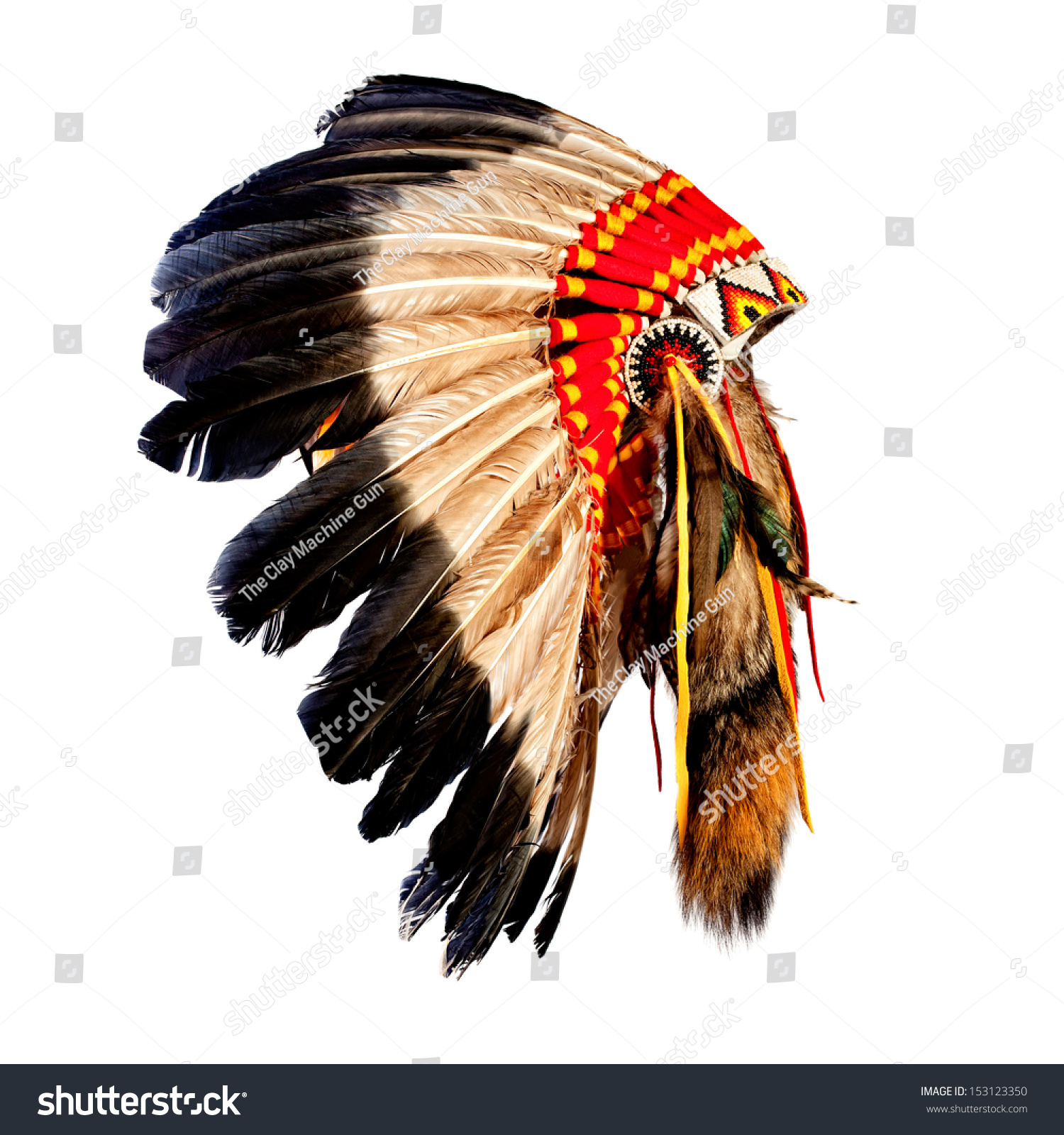 Native American Indian Chief Headdress Indian Stock Photo 153123350 ...