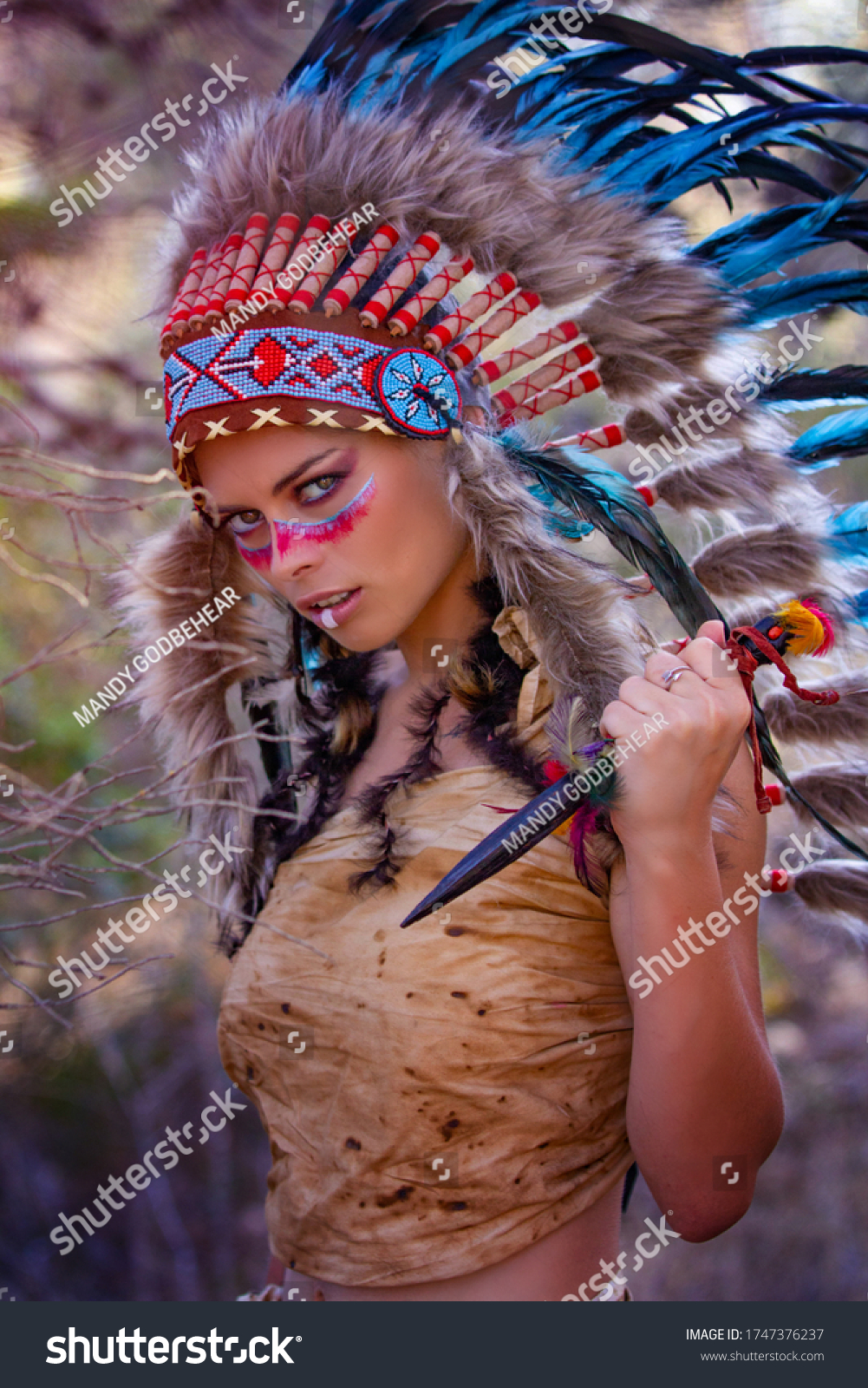 Native Indian Fancy Dress Costume Stock Photo (Edit Now) 1747376237