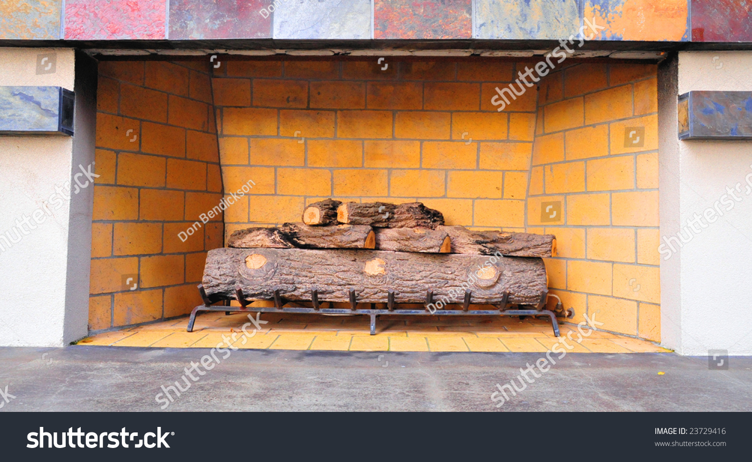 Natural Gas Fired Outdoor Fireplace Ceramic Stock Photo Edit Now