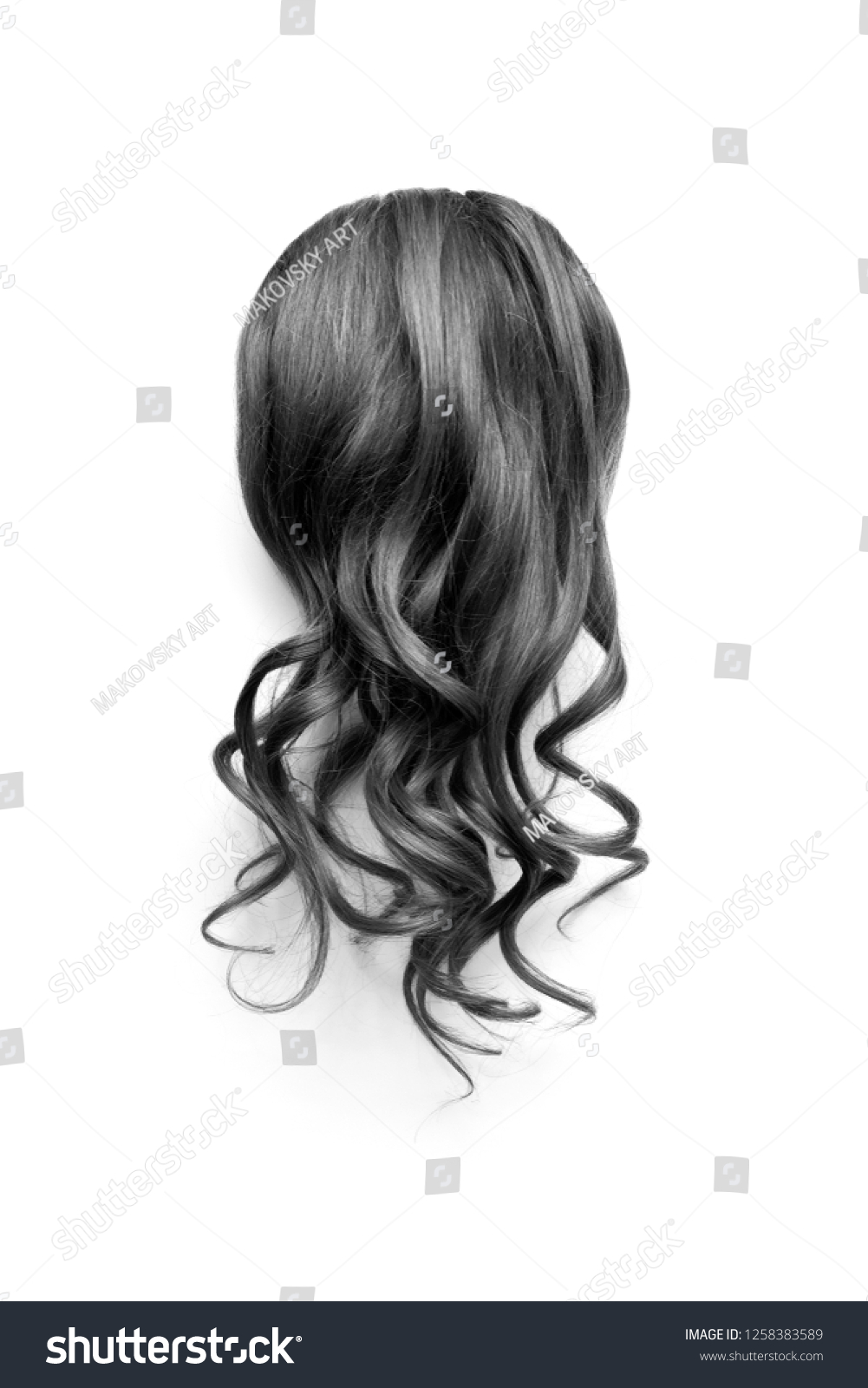 Natural Wavy Black Hair On White Stock Photo Edit Now 1258383589