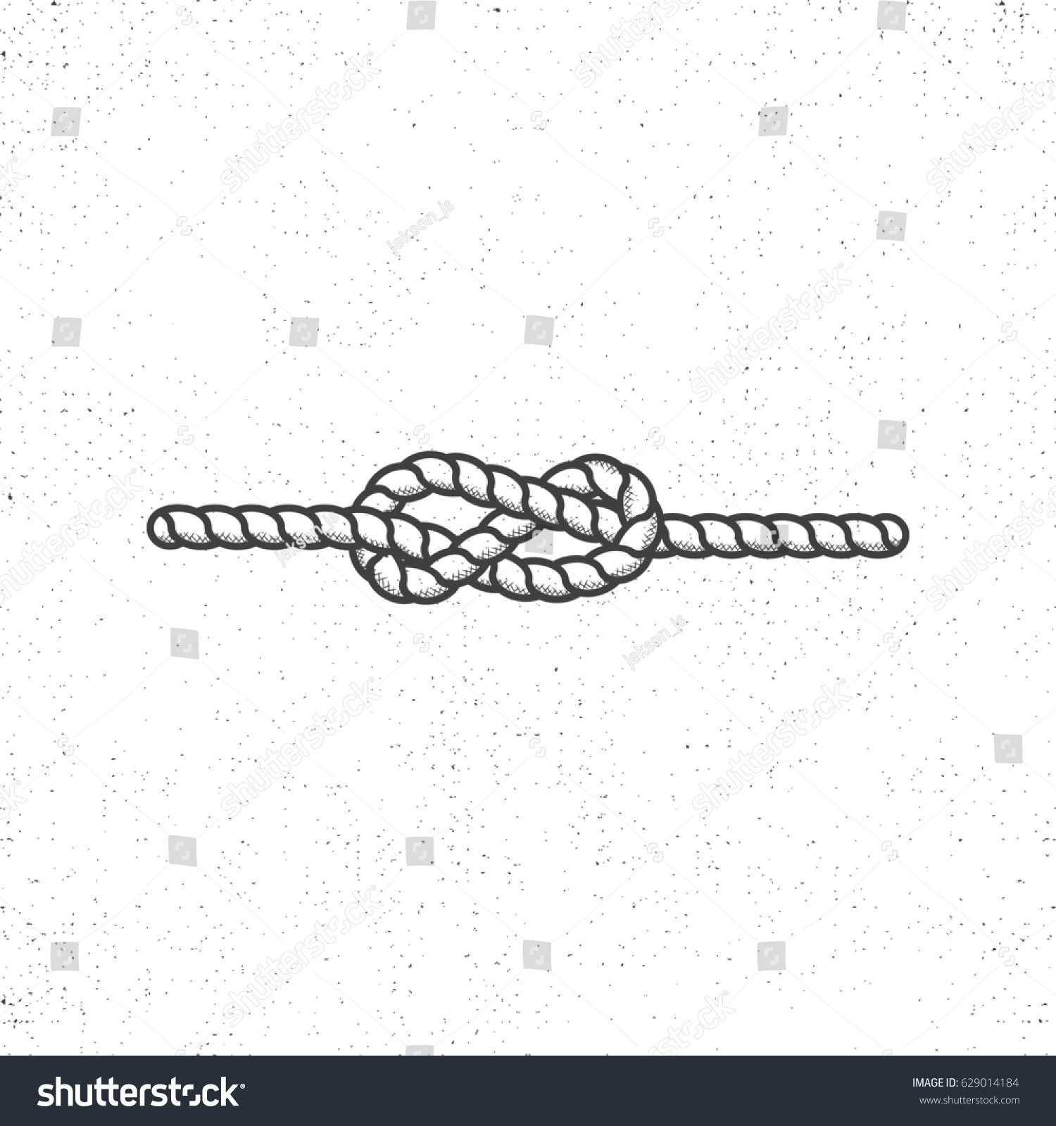 nautical rope knot symbol on vintageのイラスト素材 629014184