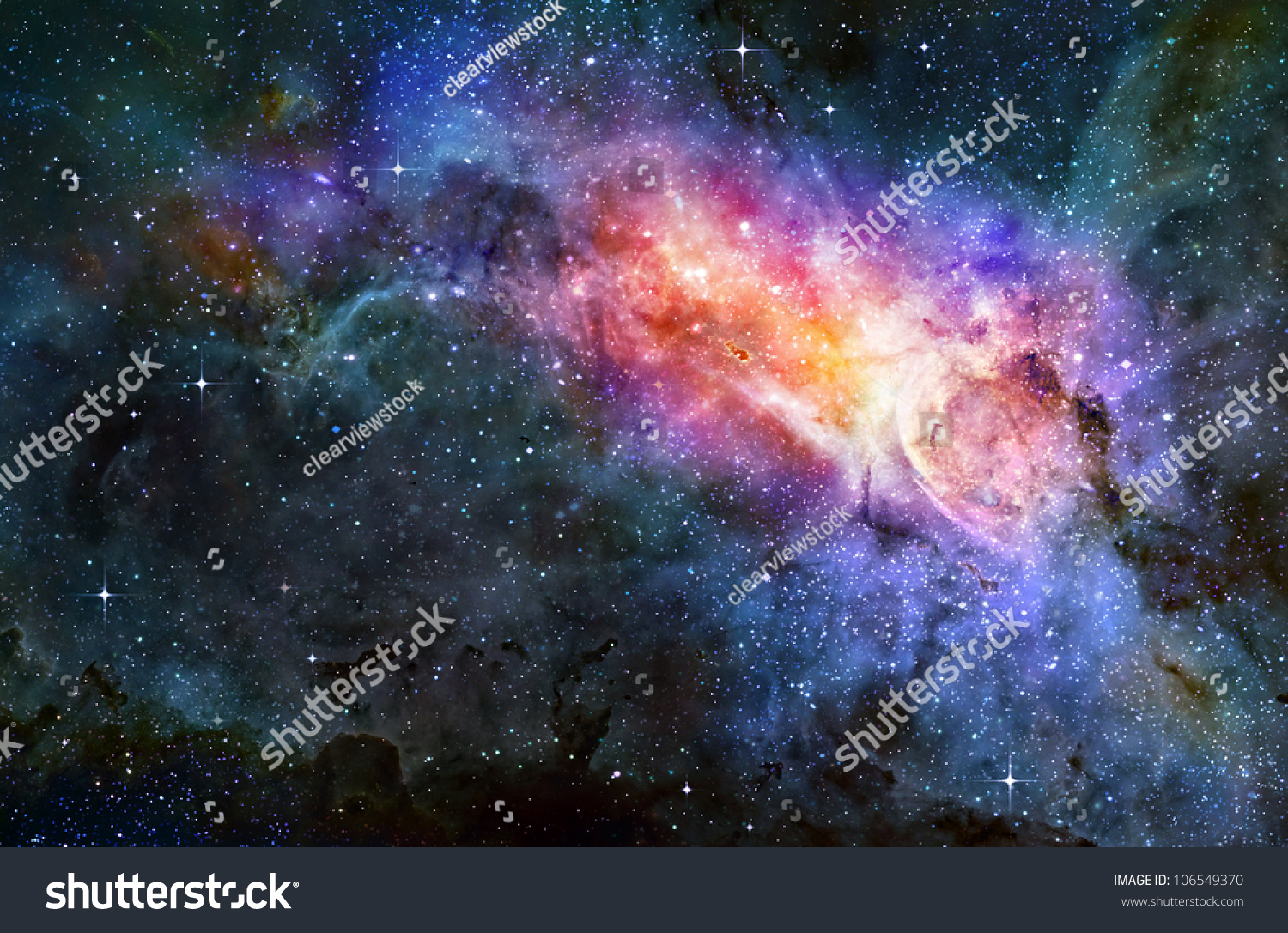 Nebula Gas Cloud In Deep Outer Space Stock Photo 106549370 : Shutterstock