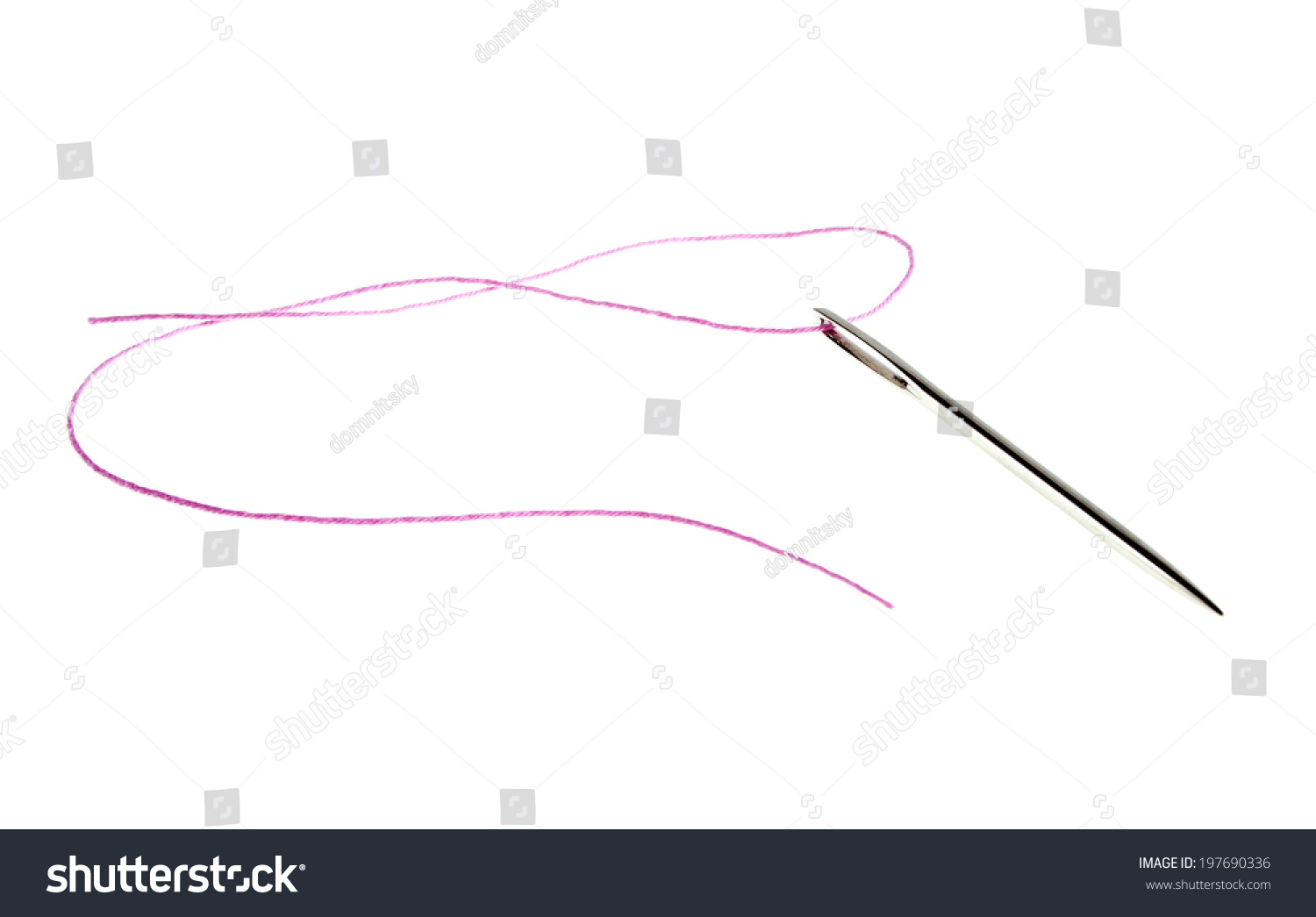 Needle Sewing Pink Thread Isolated On Stock Photo 197690336 - Shutterstock