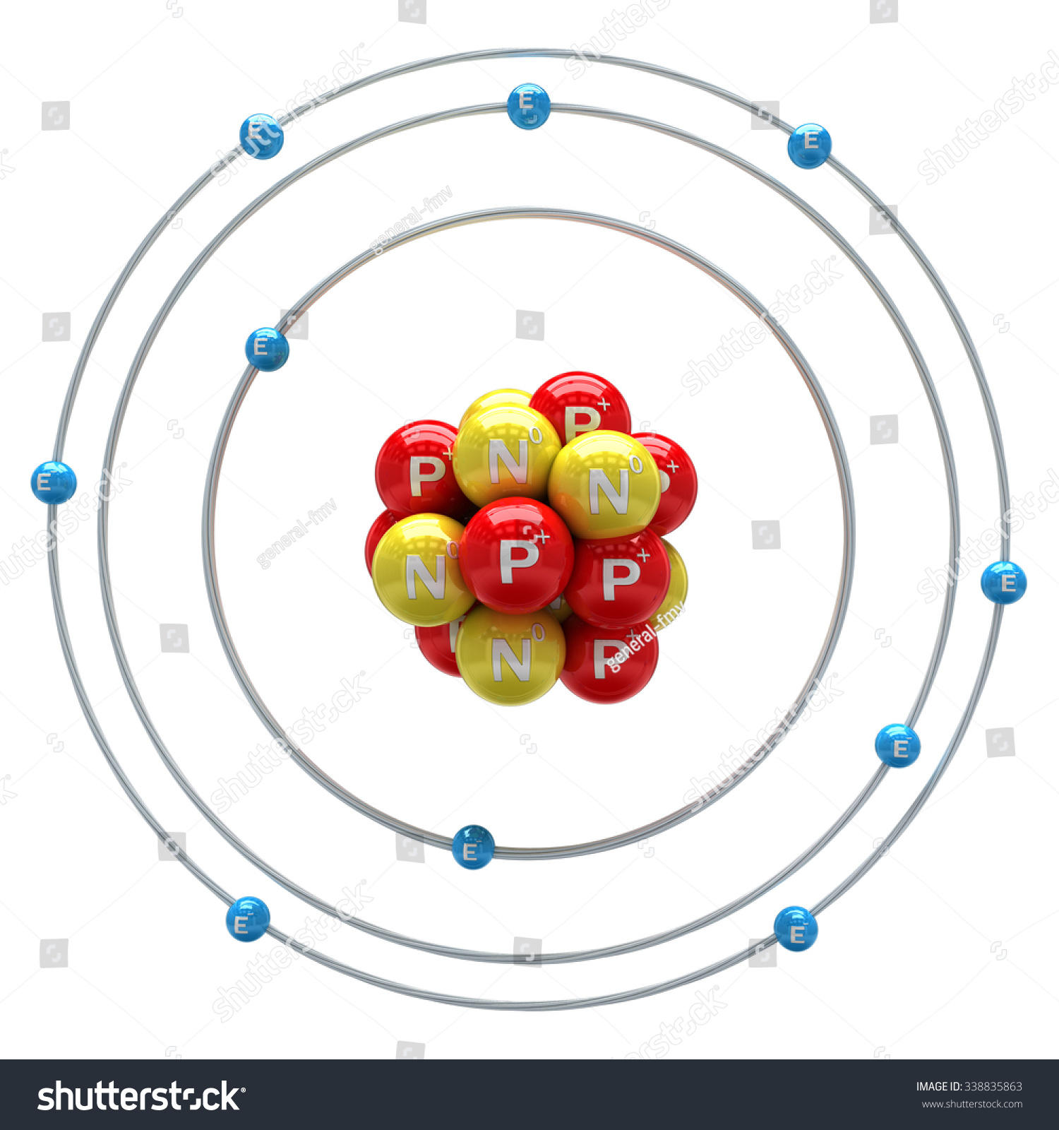 Neon Atom On A White Background Stock Photo 338835863 : Shutterstock