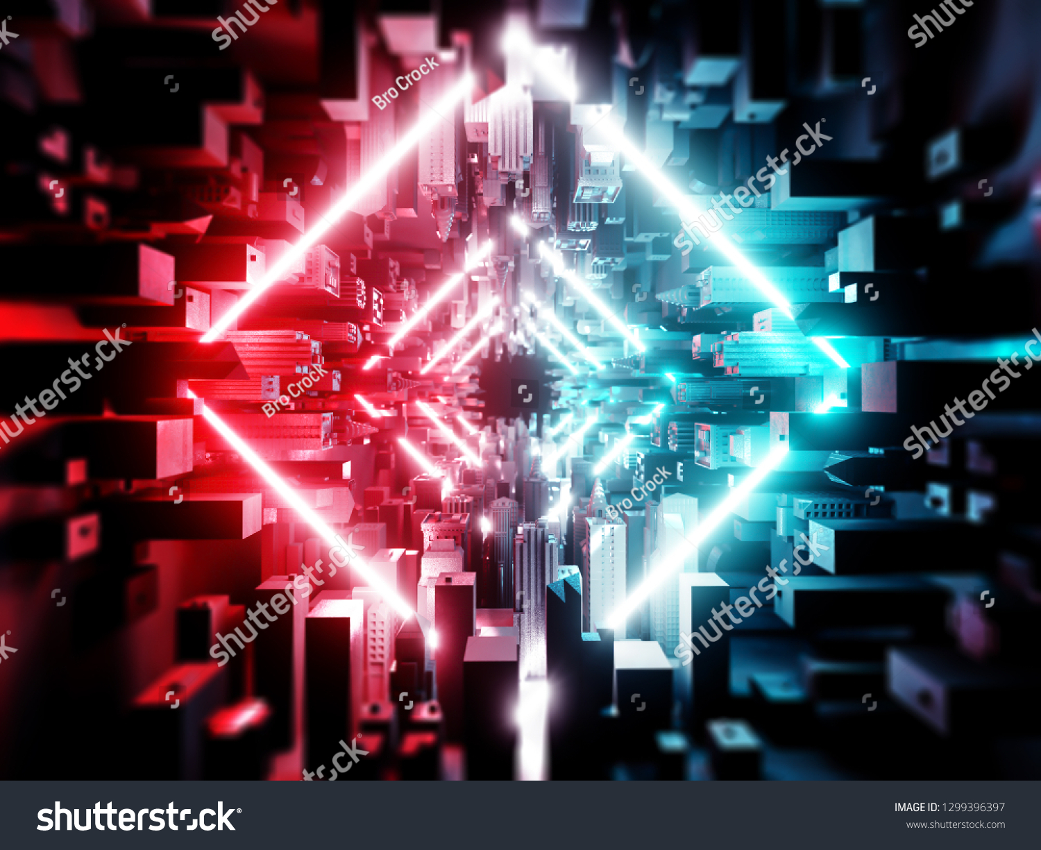 Neon City Background Concept Stock Photo Edit Now 1299396397