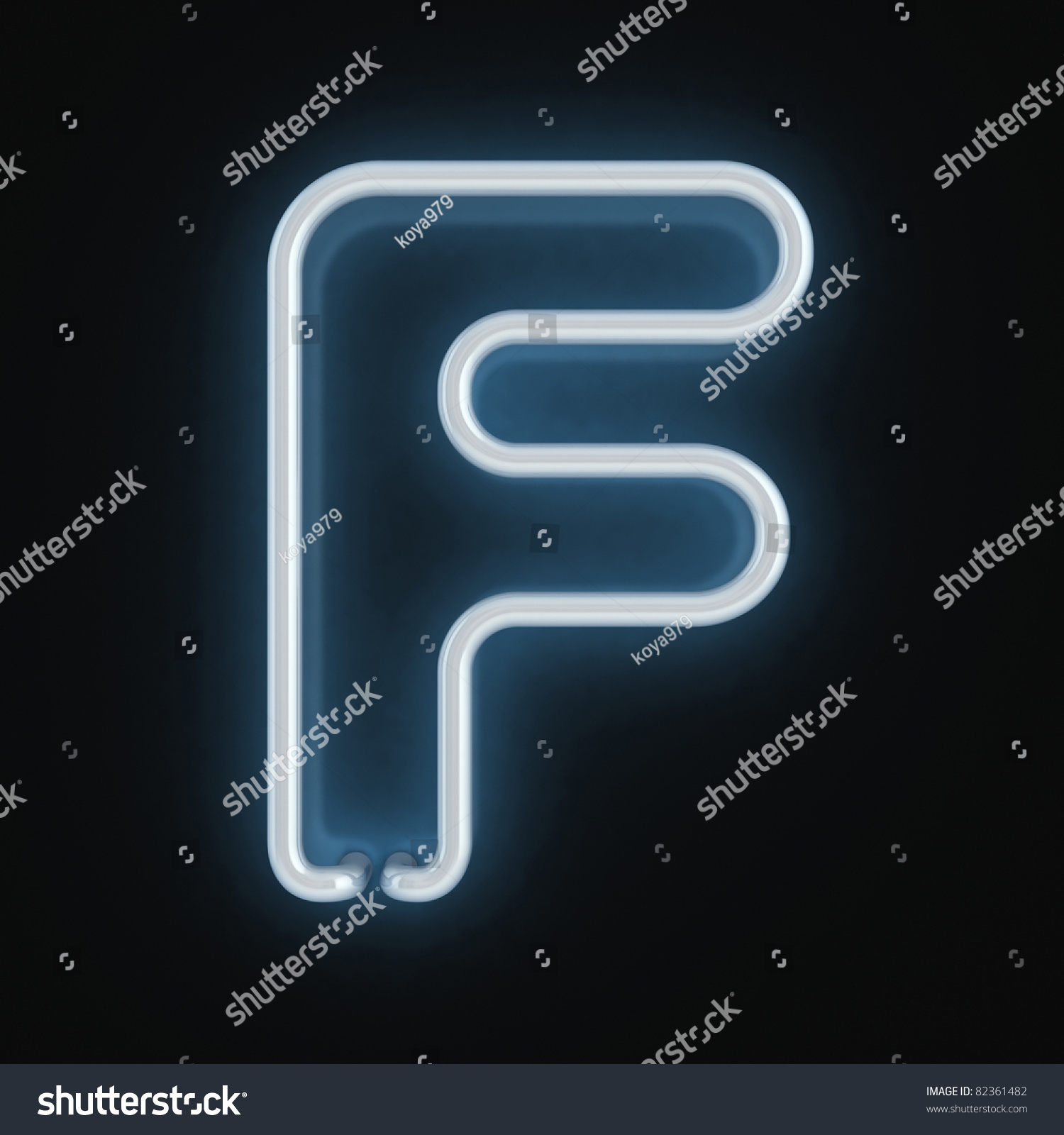 Neon Font Letter F Stock Illustration 82361482 - Shutterstock