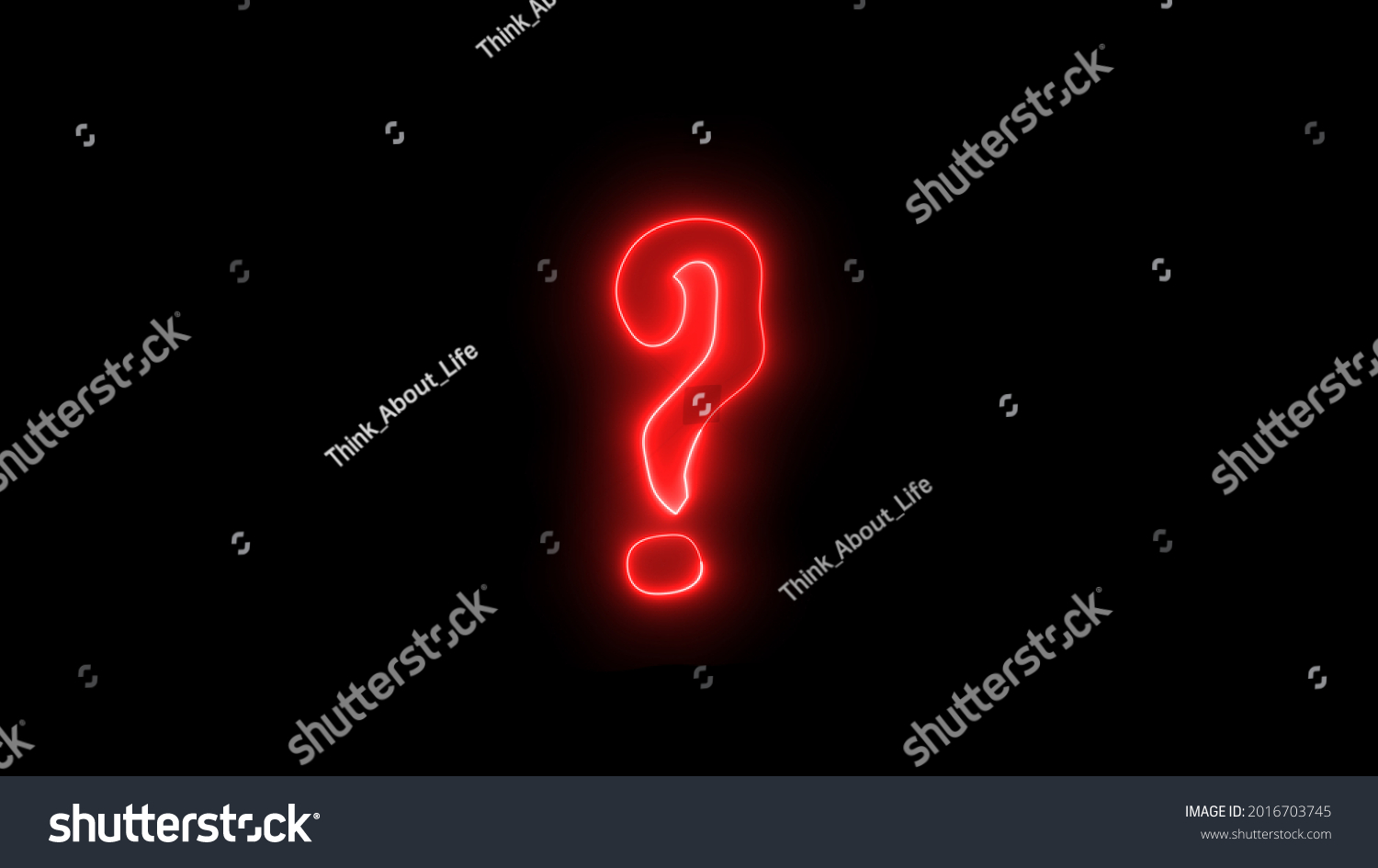 Neon Glowing Question Mark Question Mark Stock Illustration 2016703745