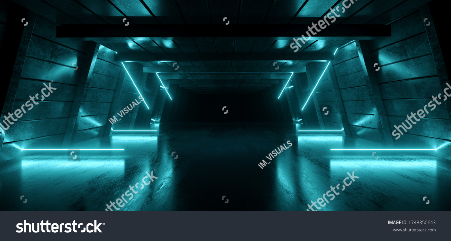 Neon Glowing Sci Fi Glowing Alien Stock Illustration 1748350643