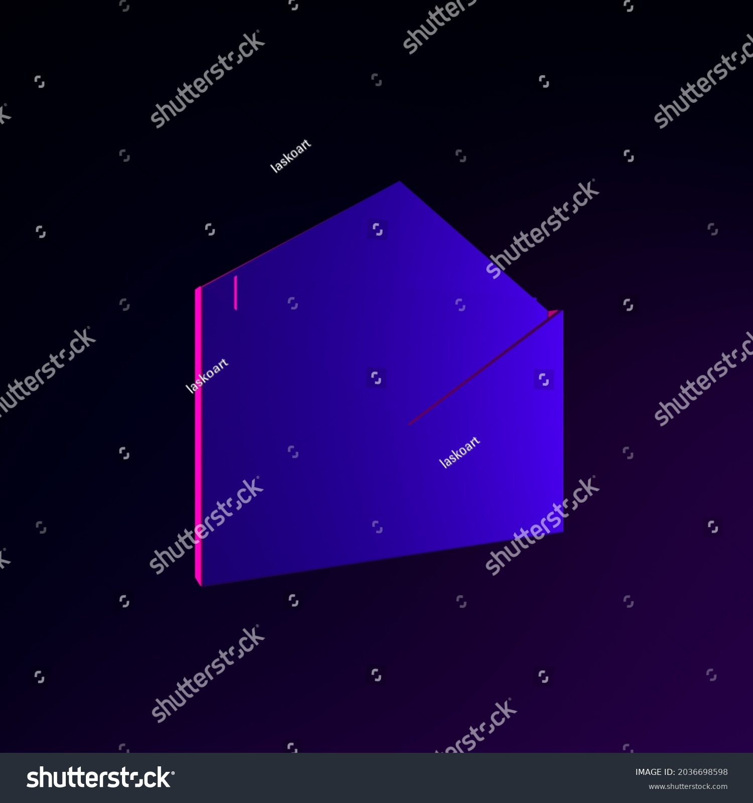 Neon Letter Icon 3d Rendering Ui Stock Illustration 2036698598 ...