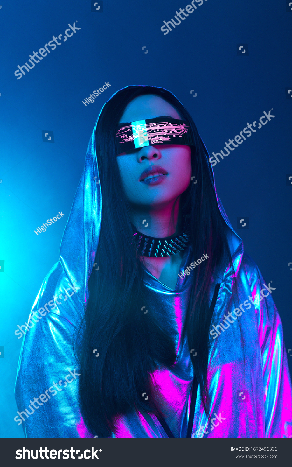 Neon Portrait Girl Asian Appearance Dressed Stock Photo (Edit Now ...