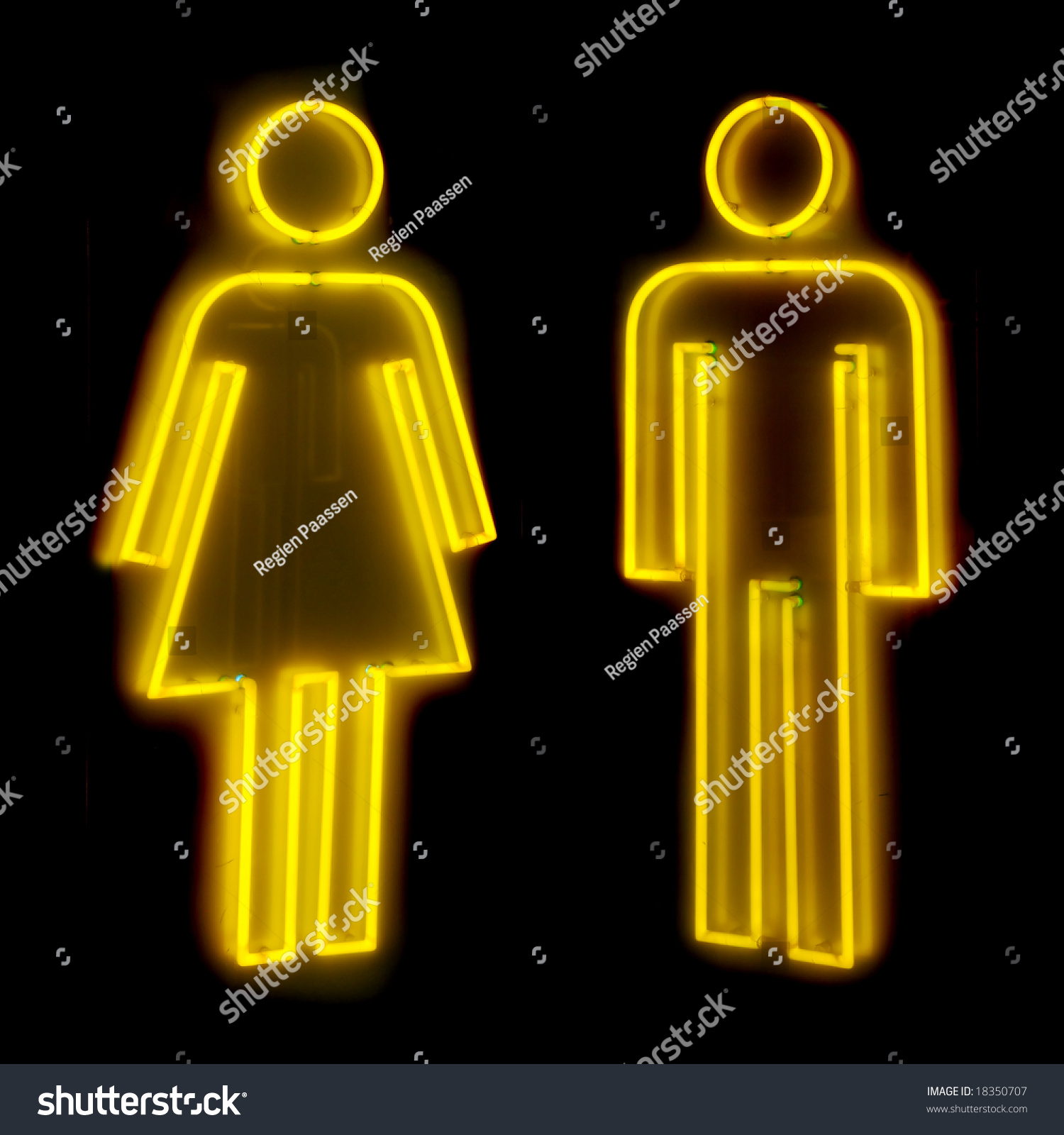 Neon Sign For Male And Female Toilets Stock Photo 18350707 : Shutterstock