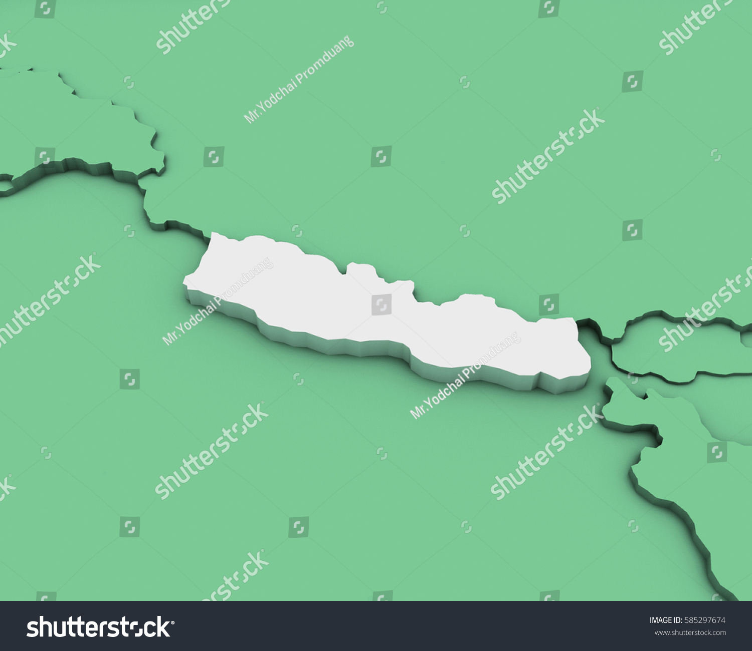 Nepal Map 3d Rendering: ilustración de stock 585297674 | Shutterstock