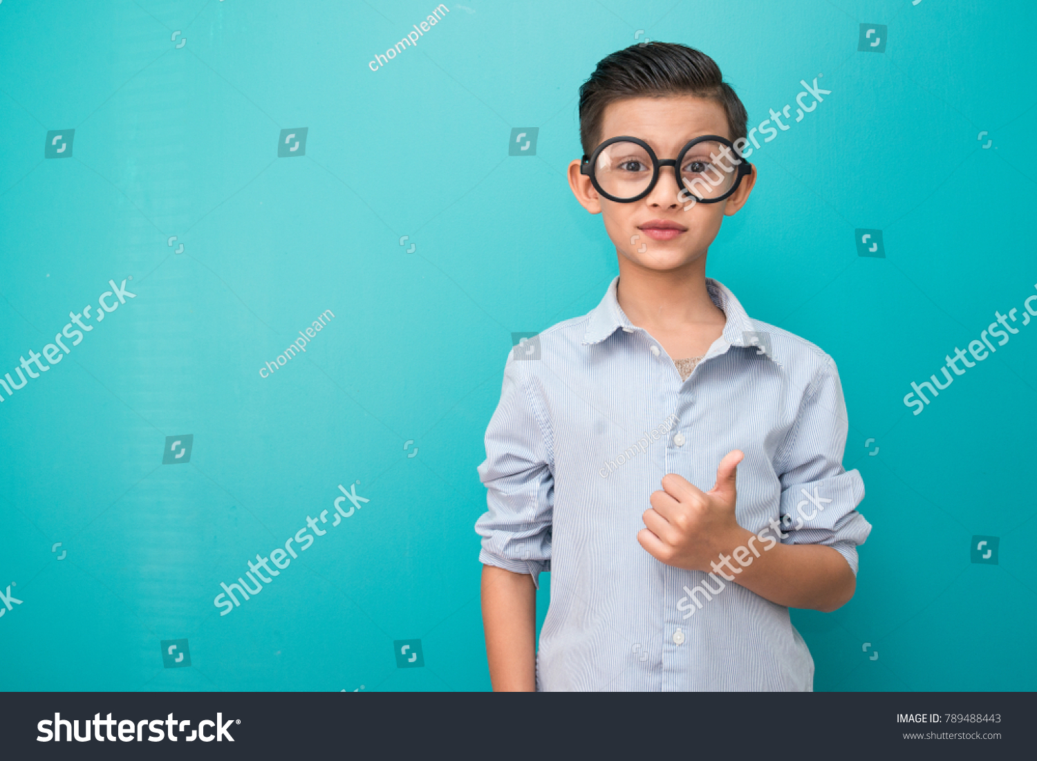 boy with thick glasses