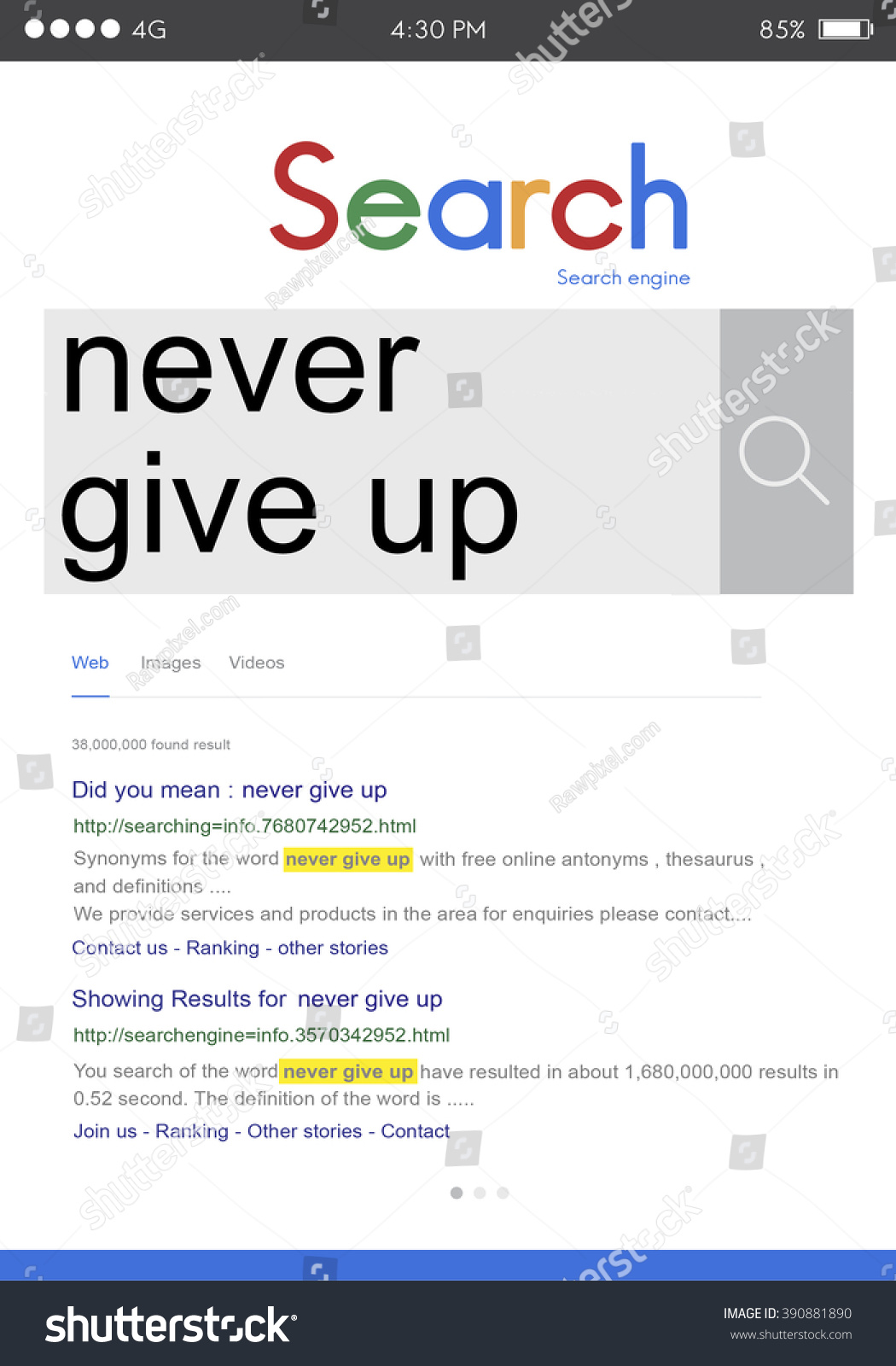 Never Give Keep Trying Restart Retry Stock Illustration 390881890