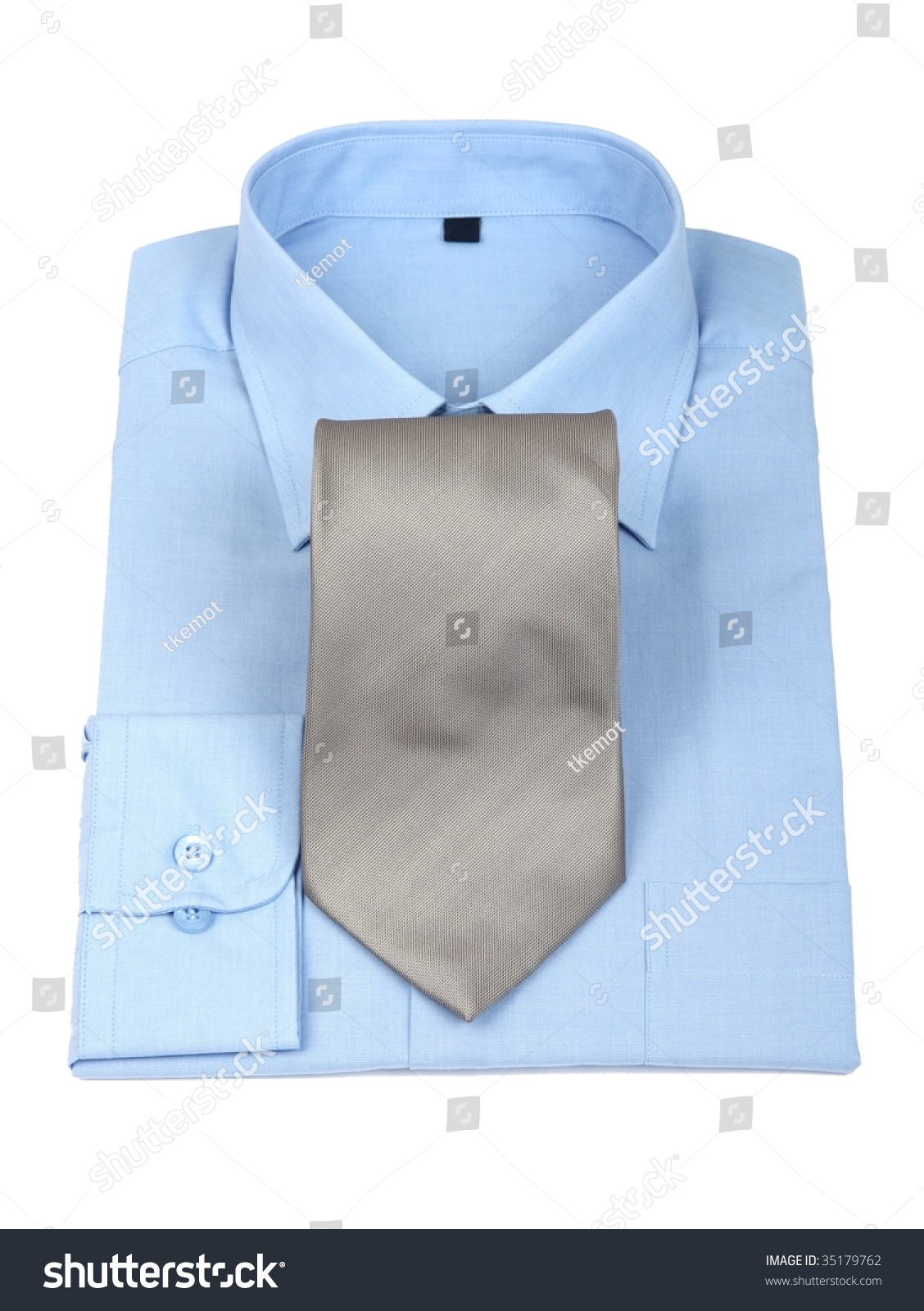 New Blue Shirt & Silver Tie Stock Photo 35179762 : Shutterstock