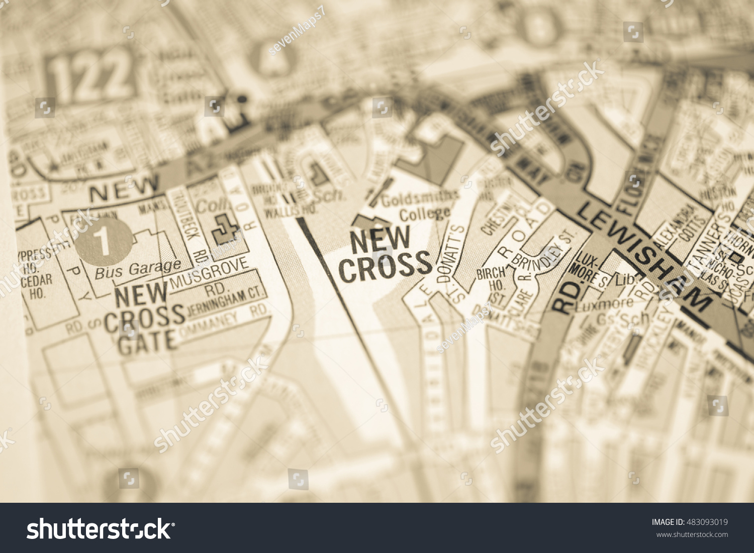 new cross map New Cross London Uk Map Stock Photo Edit Now 483093019 new cross map