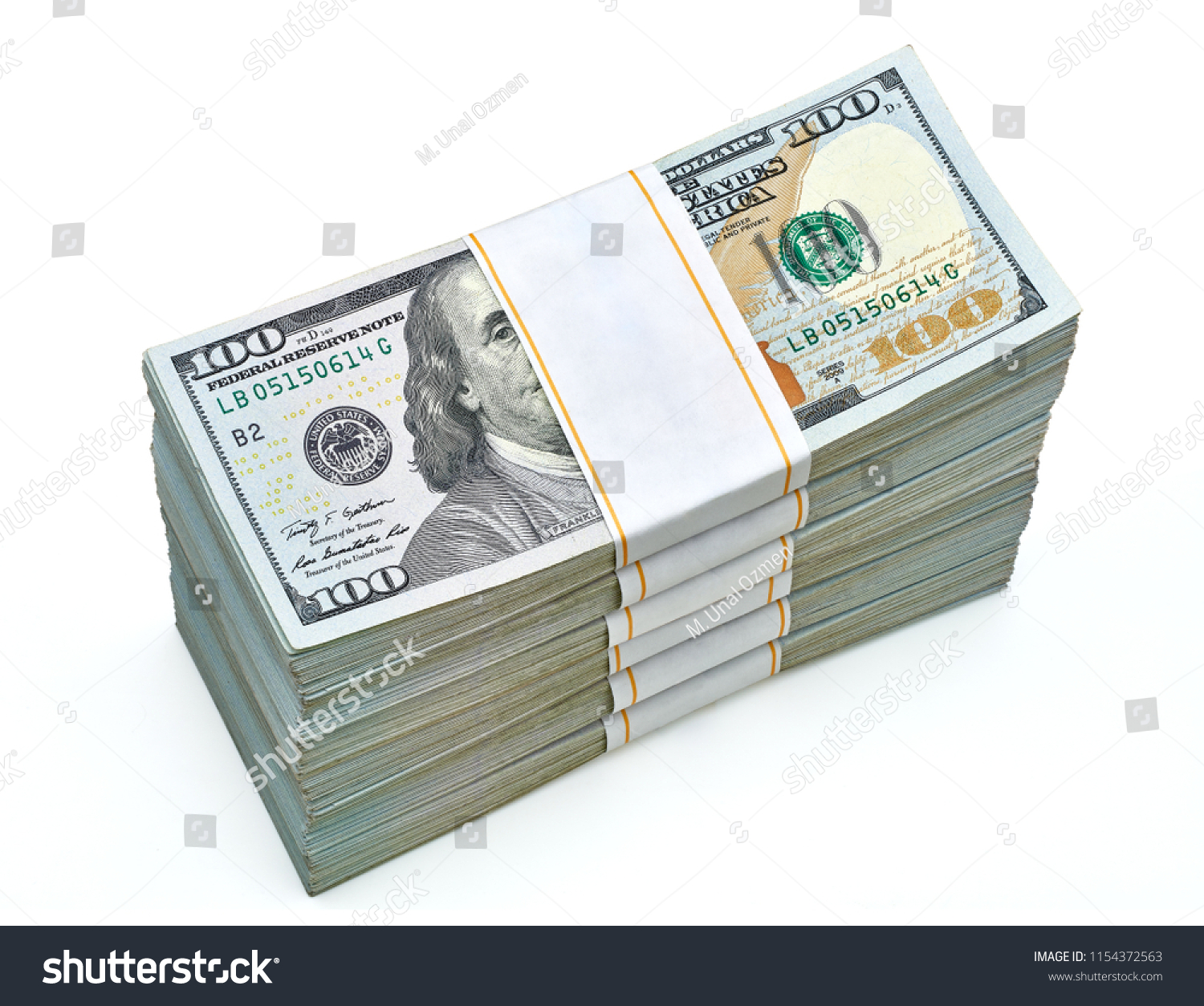 New Design Us Dollar Bills Bundles Stock Photo 1154372563 Shutterstock