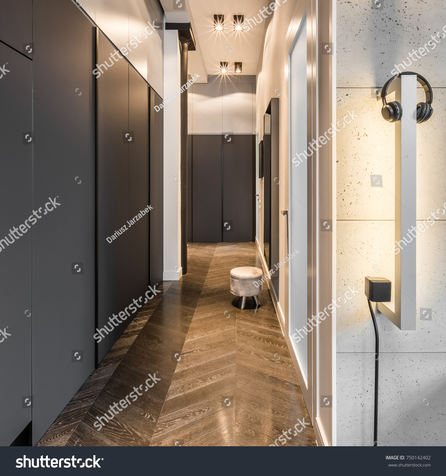 New Home Corridor Sliding Wardrobe Ceiling Stock Photo Edit Now