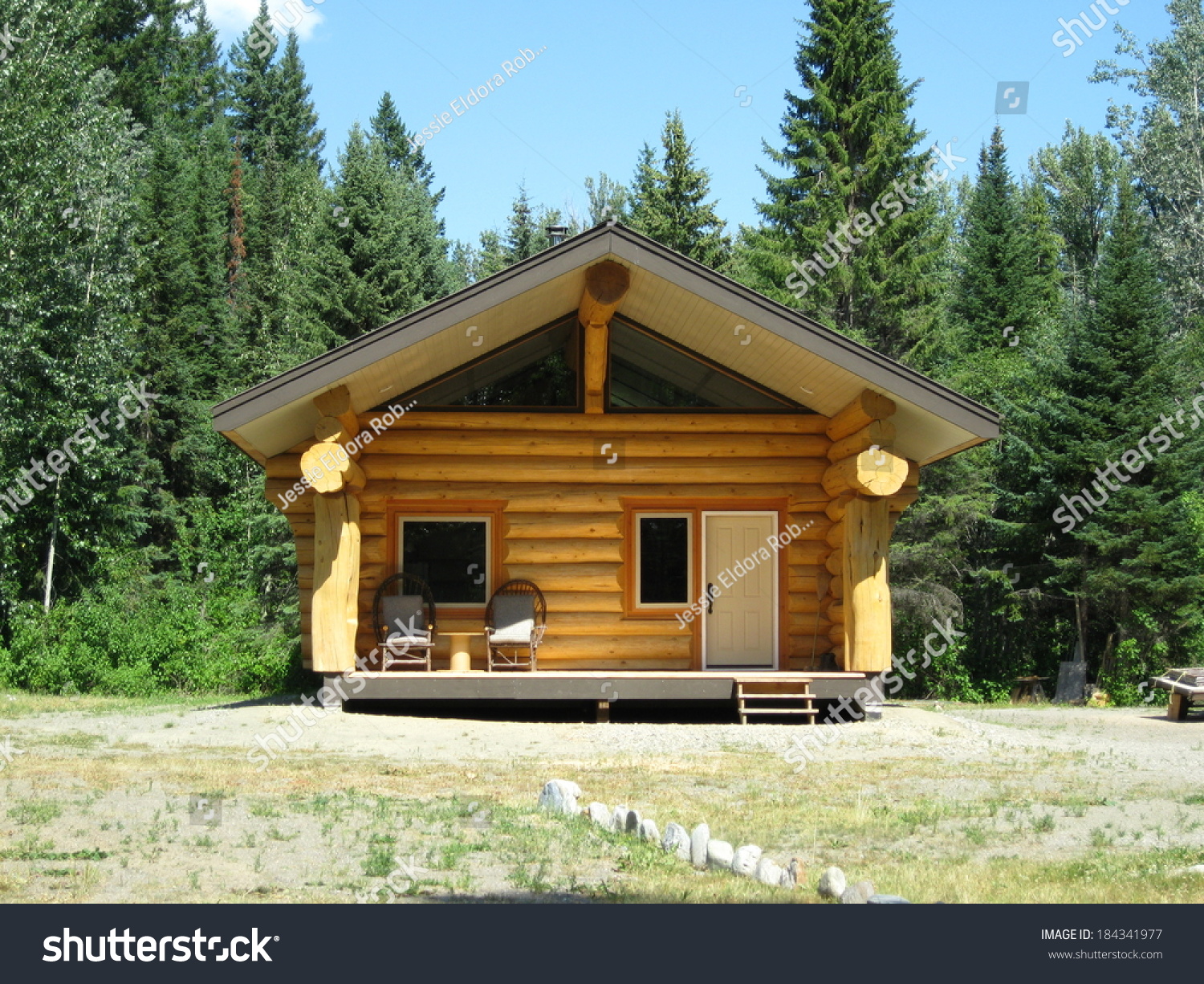 New Log Cabin Wilderness Stock Photo Edit Now 184341977