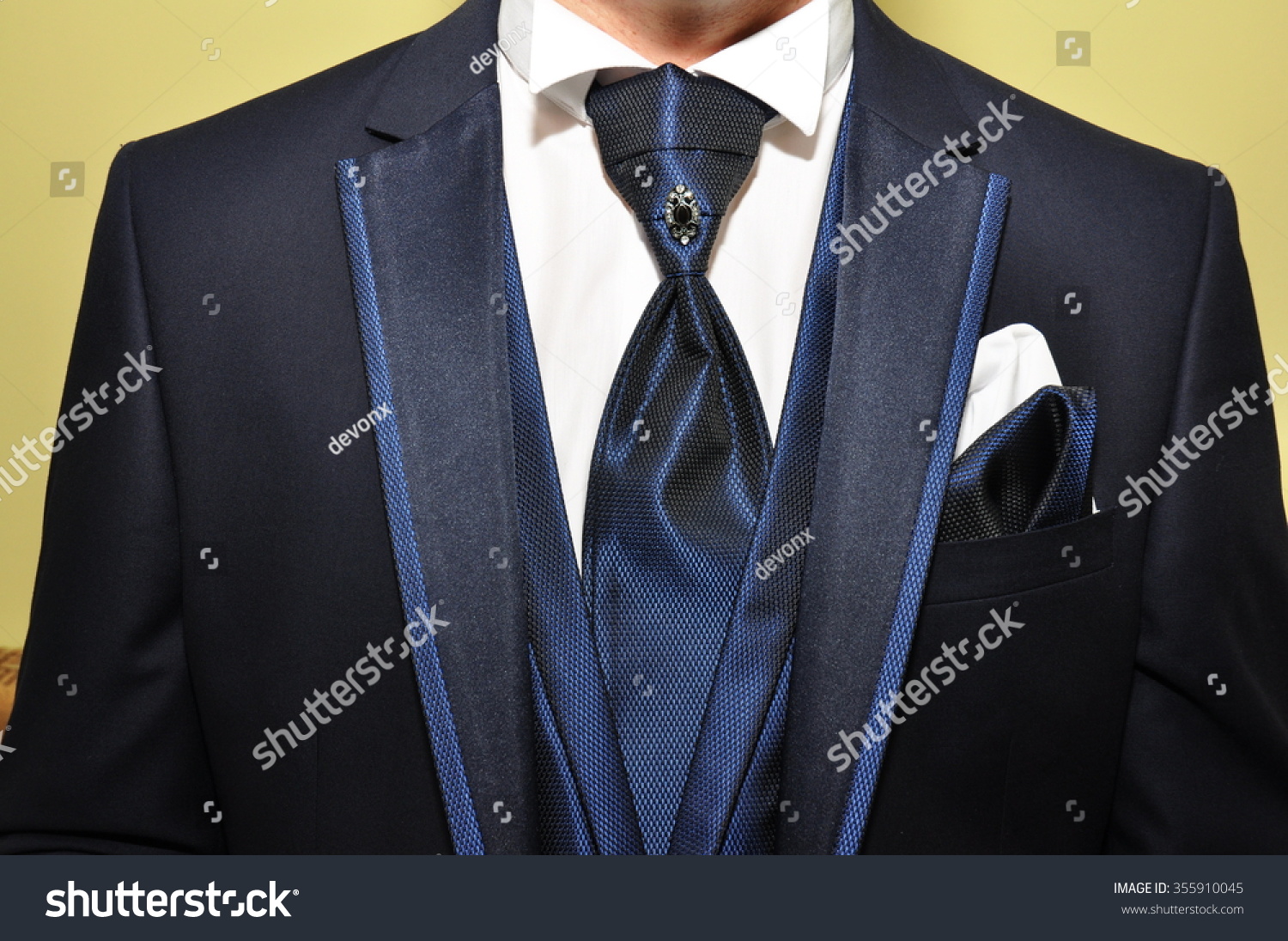 New Modern Style Groom Suit Handkerchief Stock Photo 355910045 ...