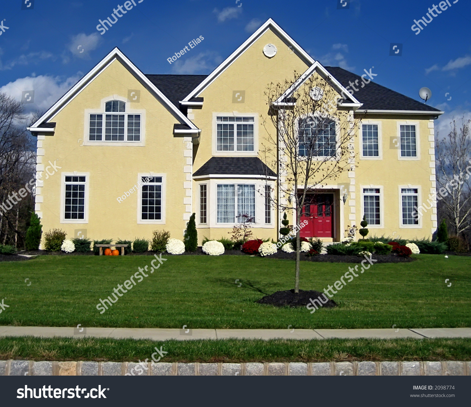 New Roomy Executive Style House Yellow Stock Photo Edit Now 2098774