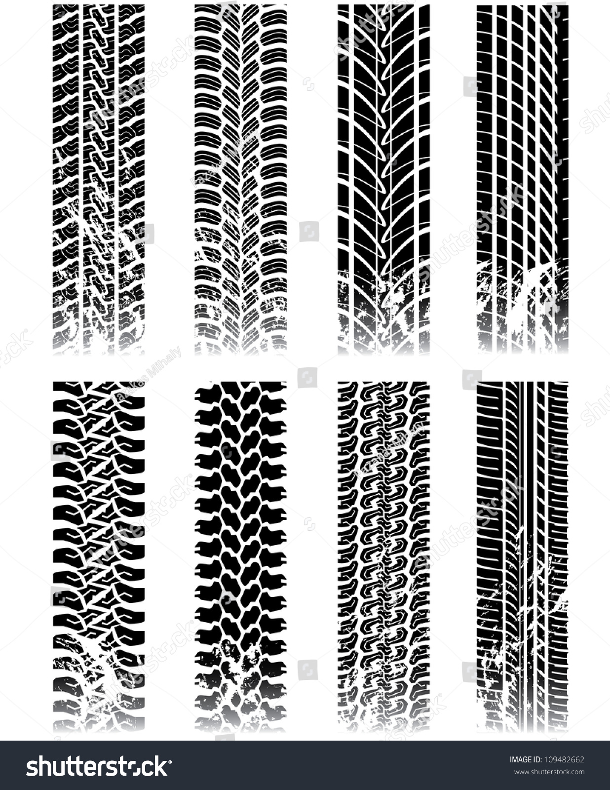 New Set Of Tire Tracks Stock Photo 109482662 : Shutterstock