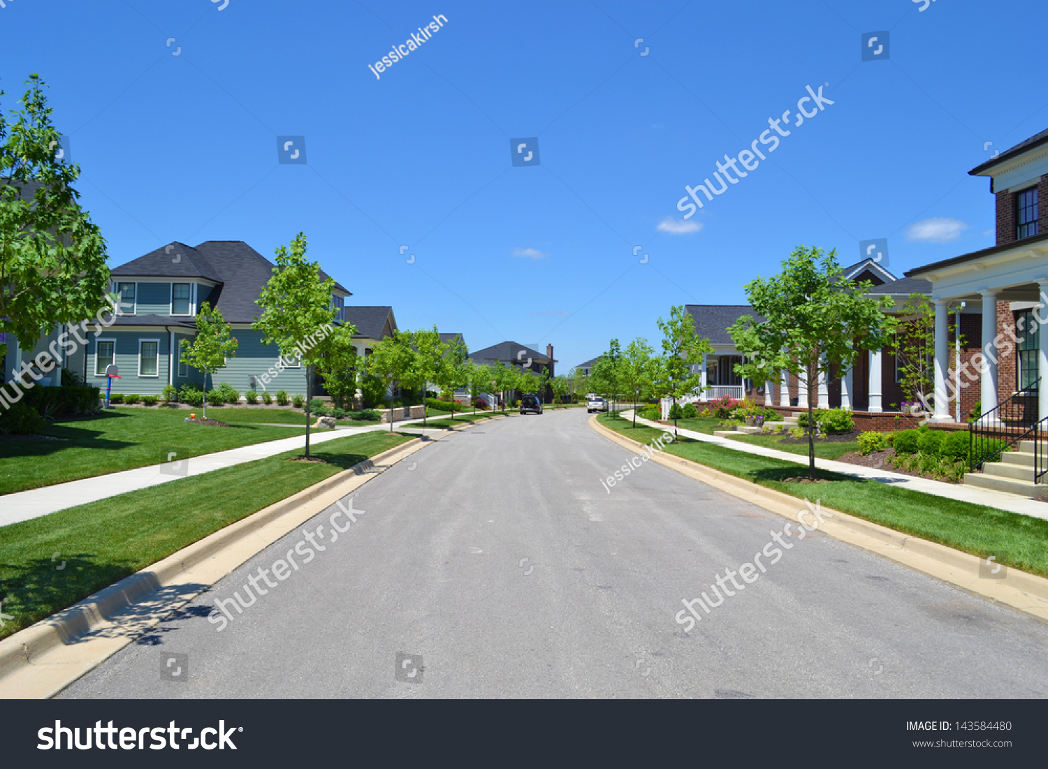 New Suburban American Neighborhood Stock Photo 143584480 : Shutterstock