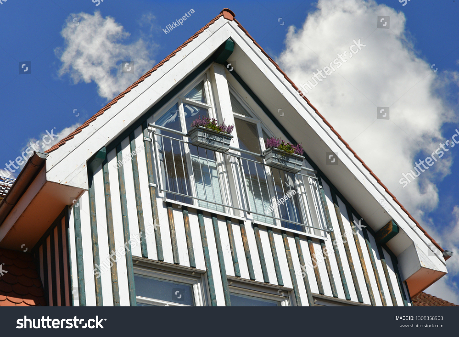 New Tiled Roof Wood Panel Faced Stock Photo Edit Now 1308358903